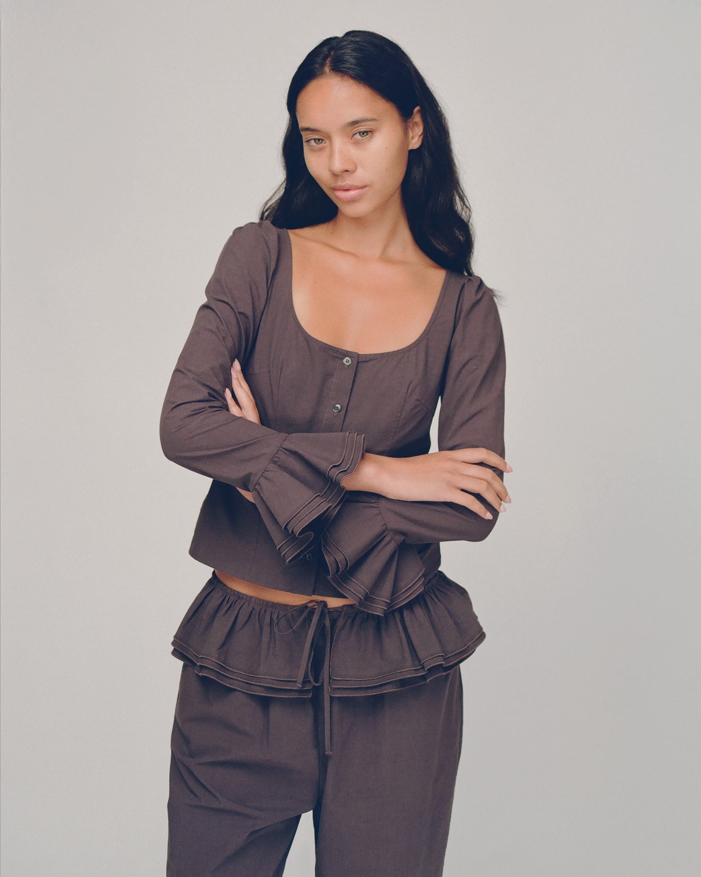 Bellcuff Blouse - Shadow