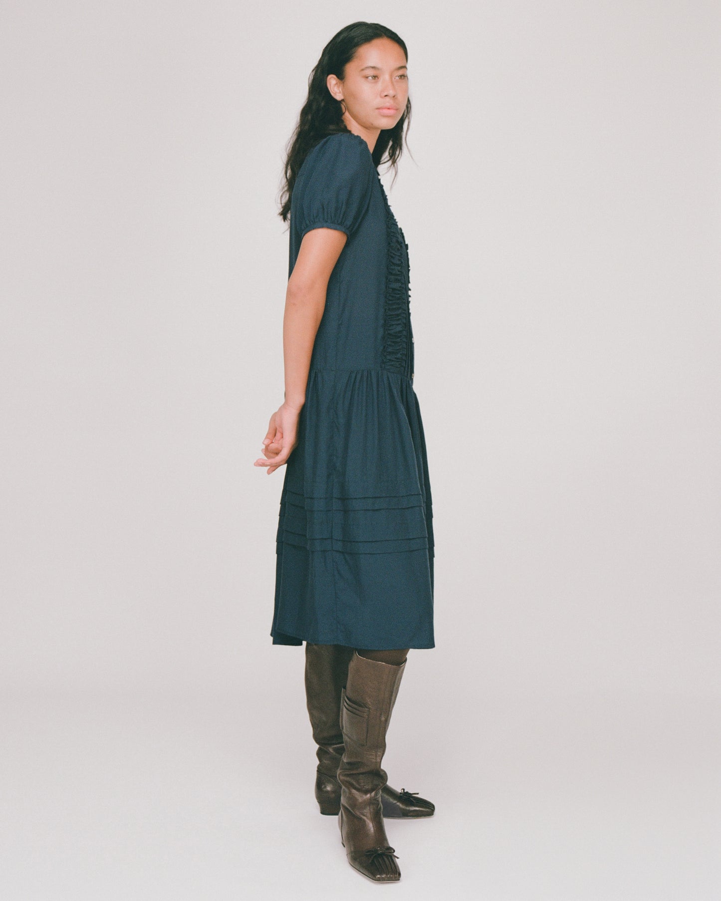 Pleat Sunday Dress - Ink