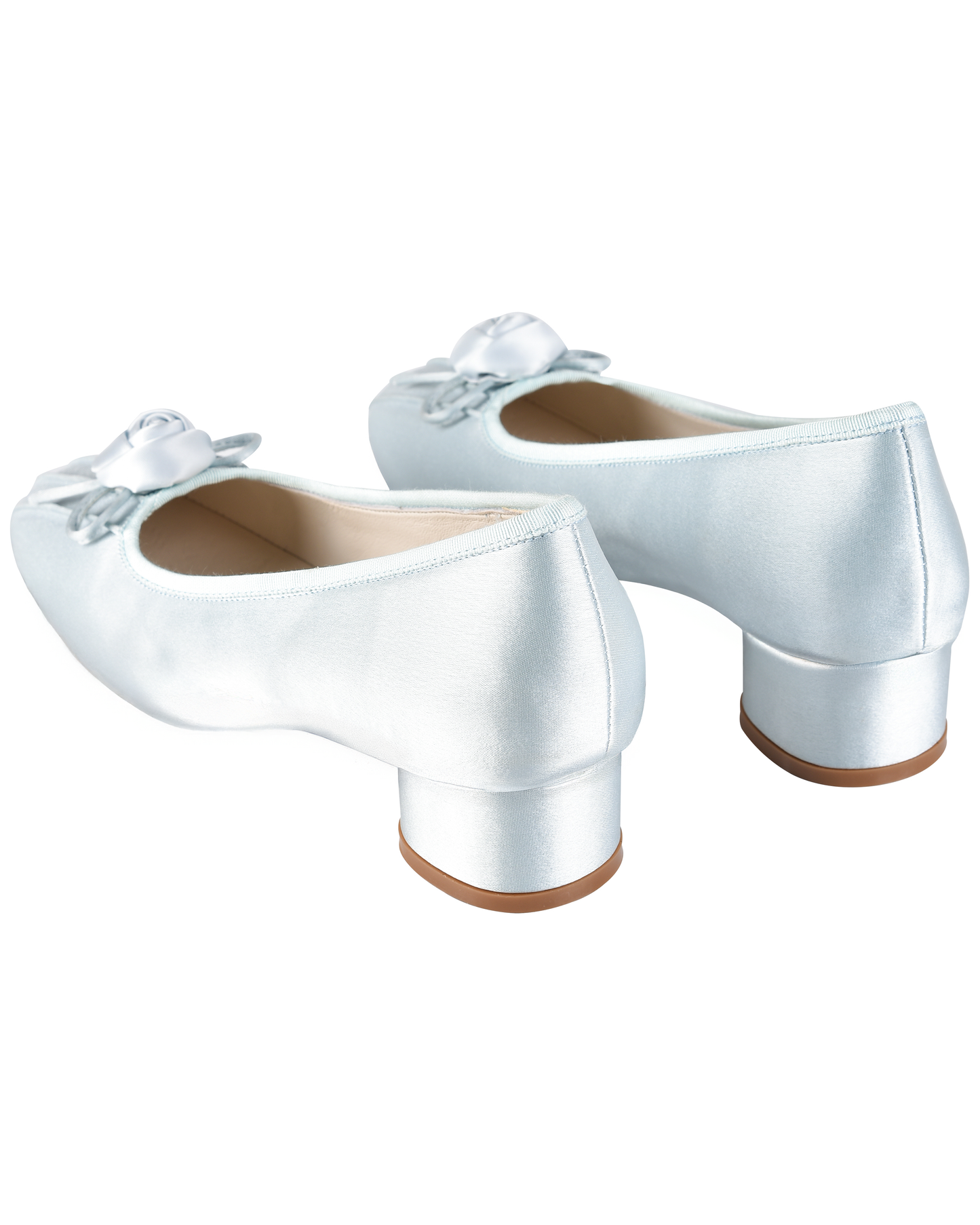 Rosette Silk Ballet Pumps - Bluewishes