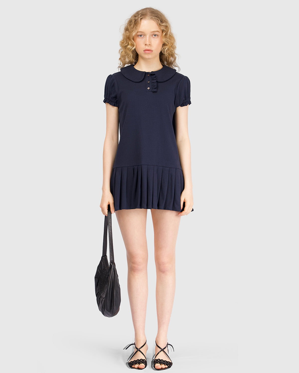 Polo Mini Pleat Dress - Navy
