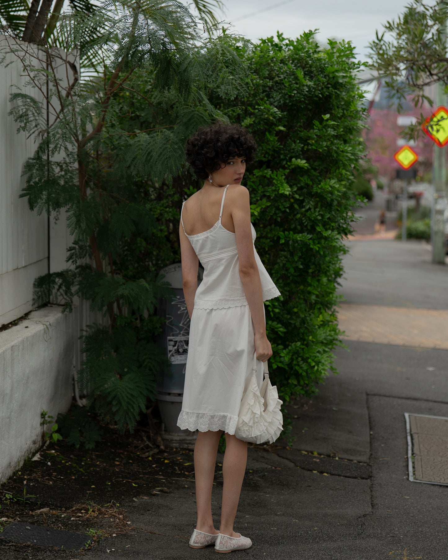 My Mum Made It - Lace Hem Midi Skirt - White