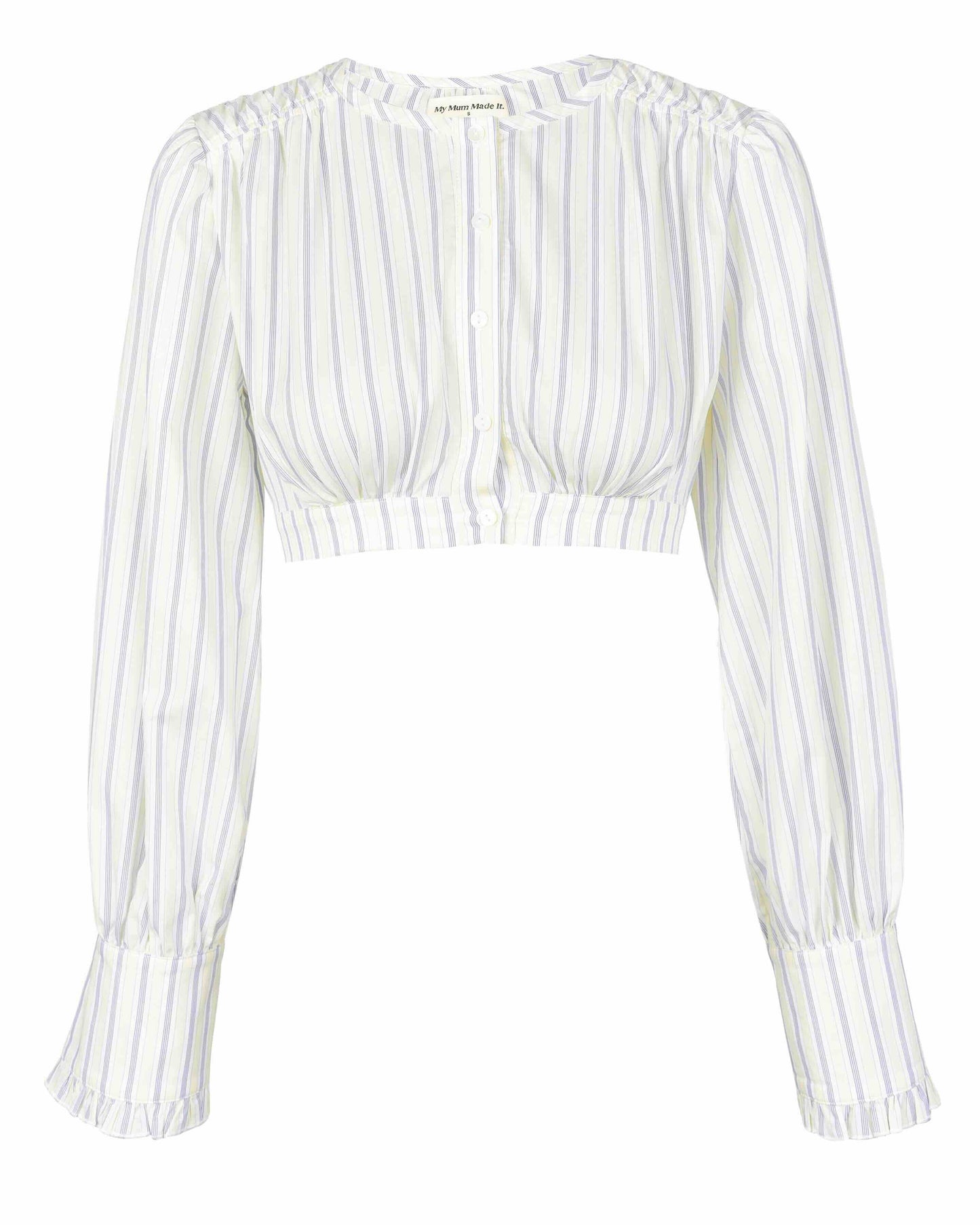 Cotton Gather Blouse - Pacific Stripe