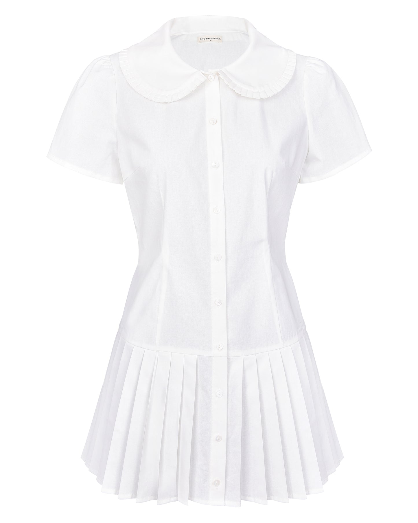 Short Sleeve Pleat Shirt Dress