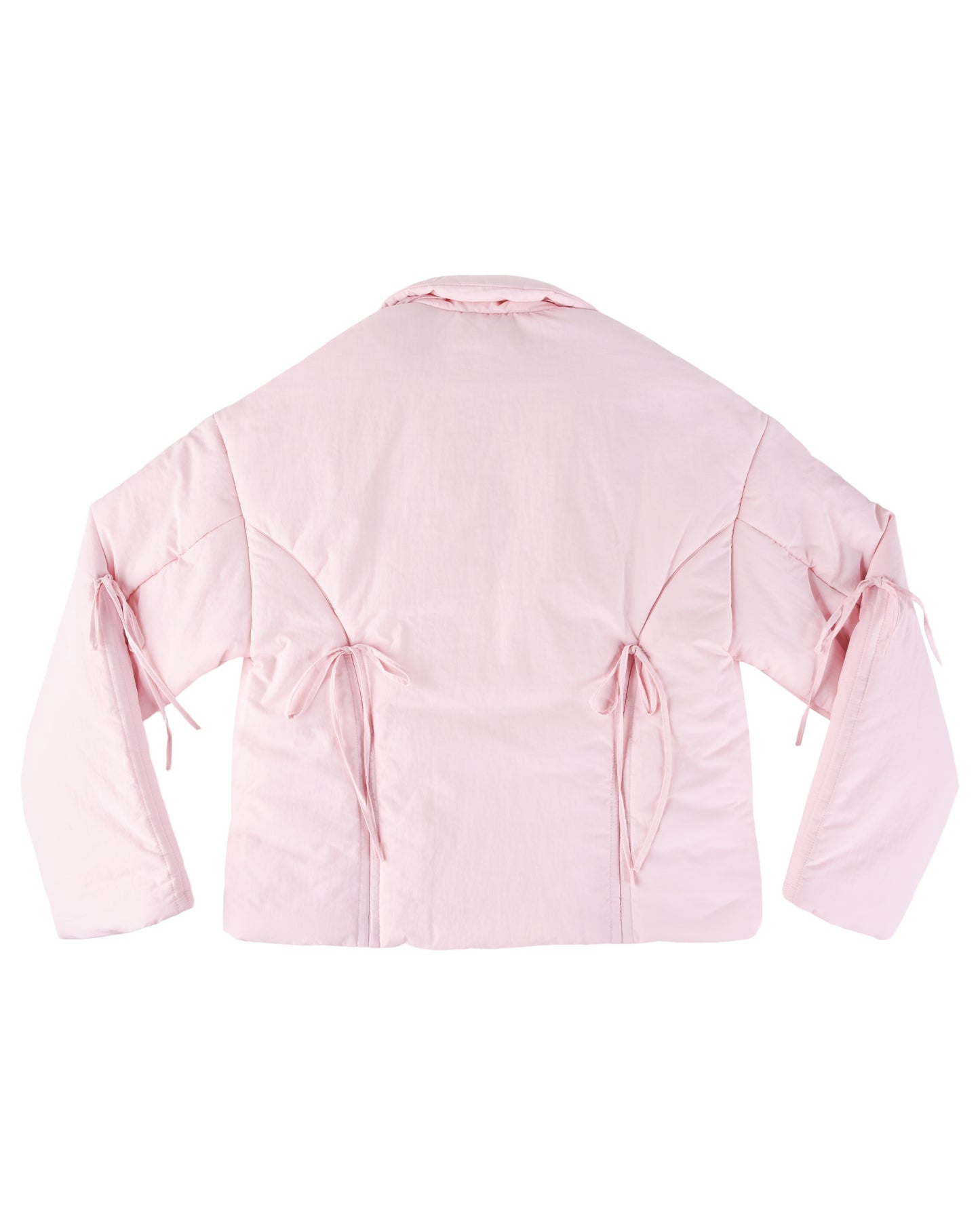 Bow Puffer Jacket - Pink