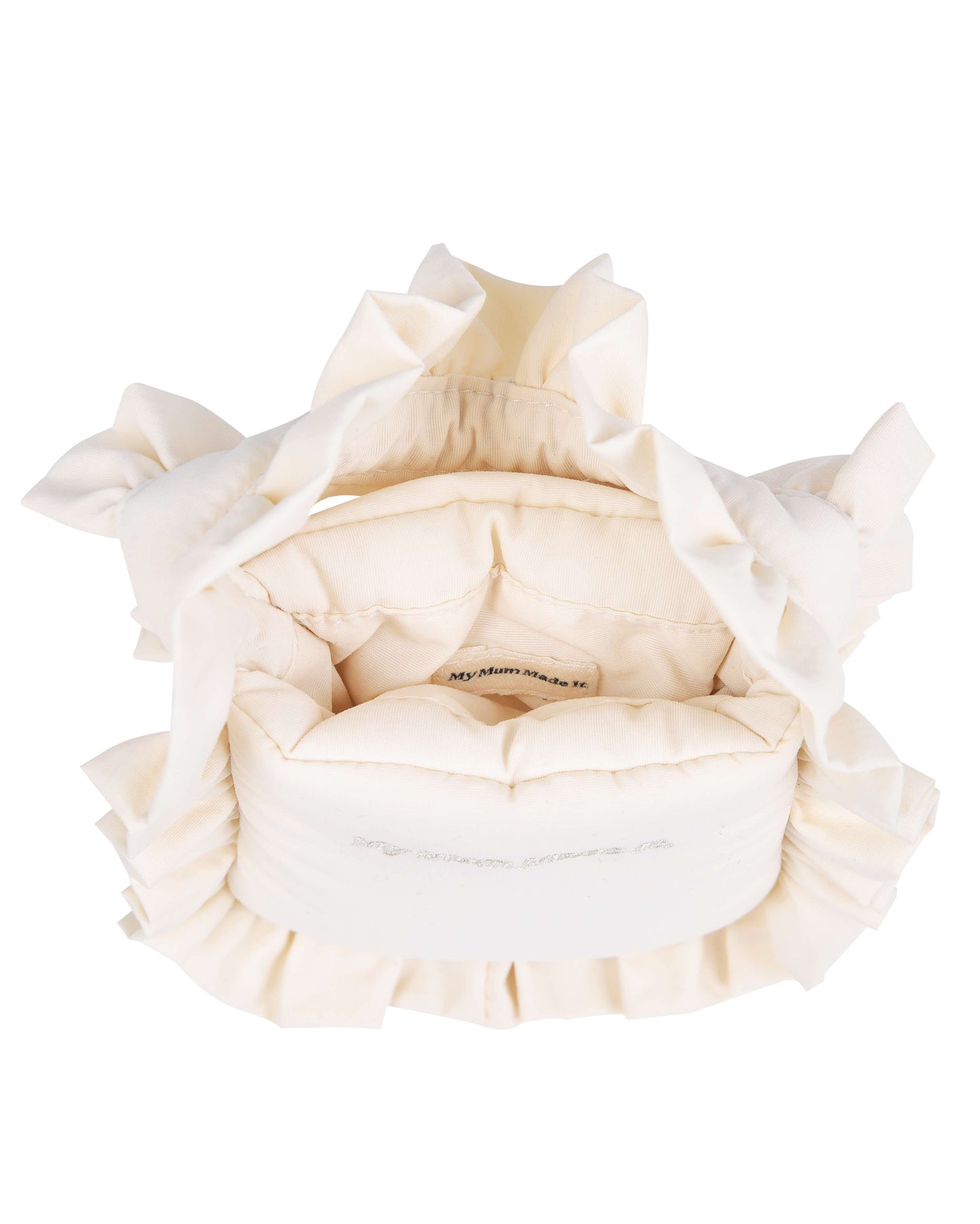 Mini Pillow Tote Keychain - Cream Frill