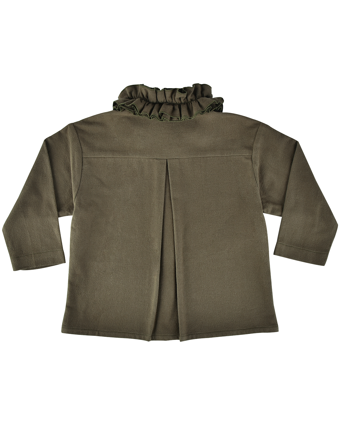 Mini Flannel Ruffle Blouse - Eucalyptus