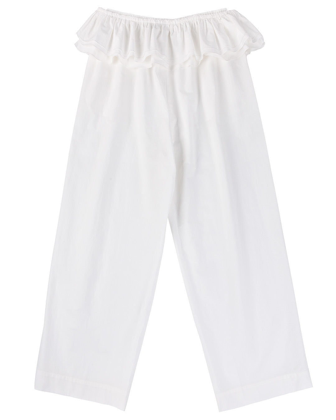 Detachable Ruffle Belt Pant - White