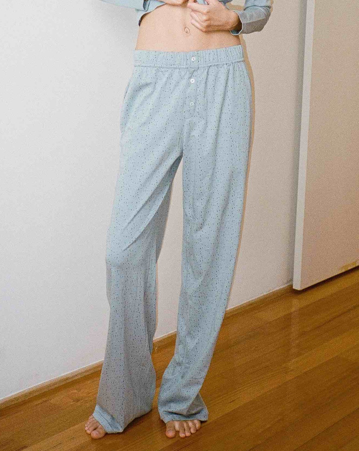 Sweet Button Pyjama Pants - Blue Stars
