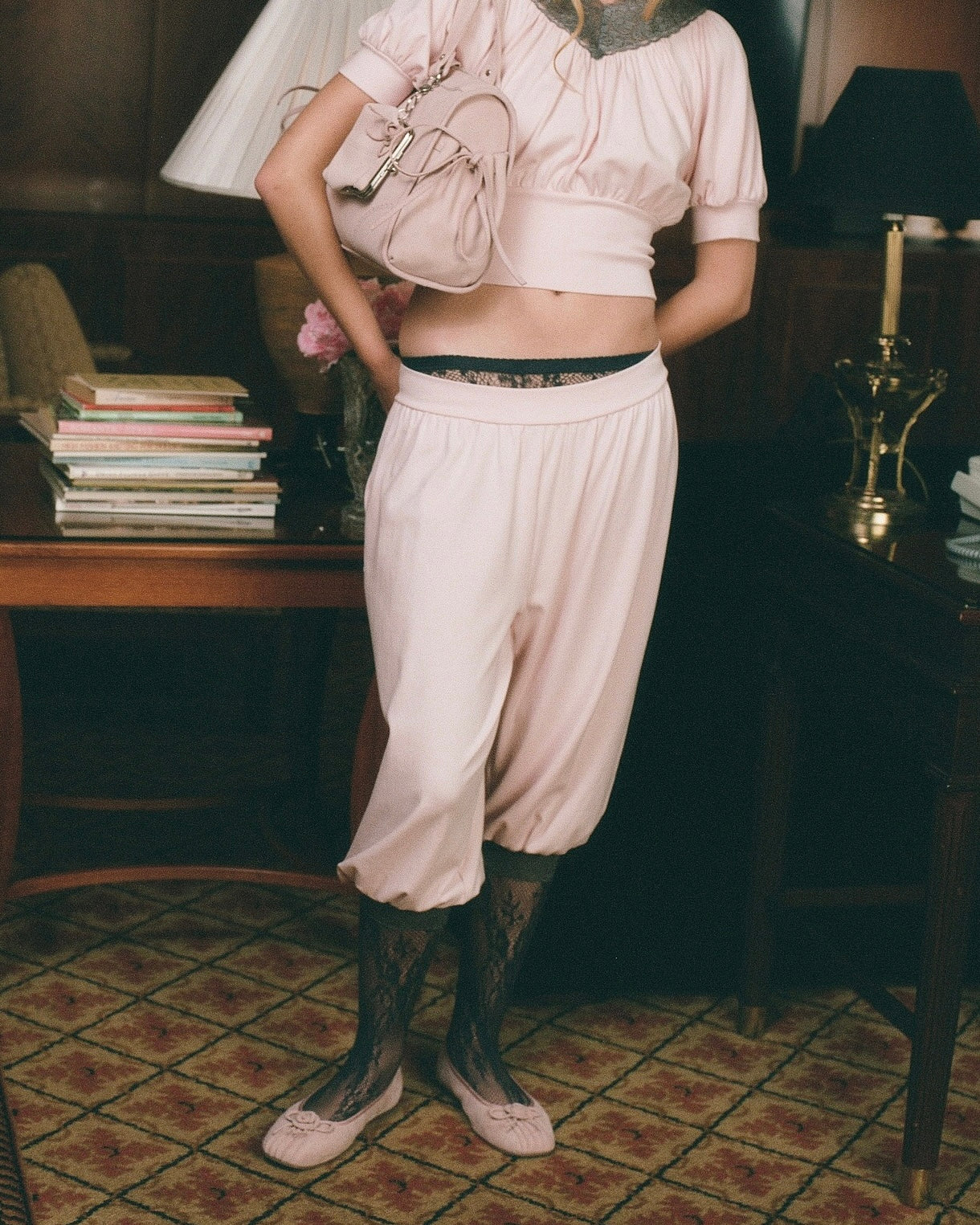 Blouson Capri Pant - Pink