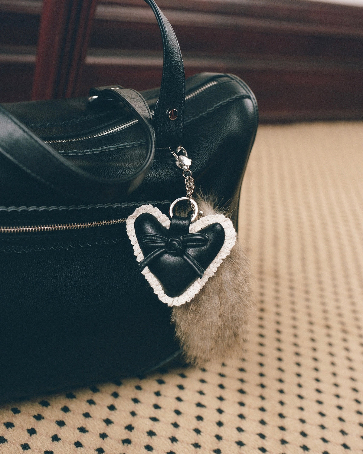 Chalet Heart Tail Keychain - Sepia Fur