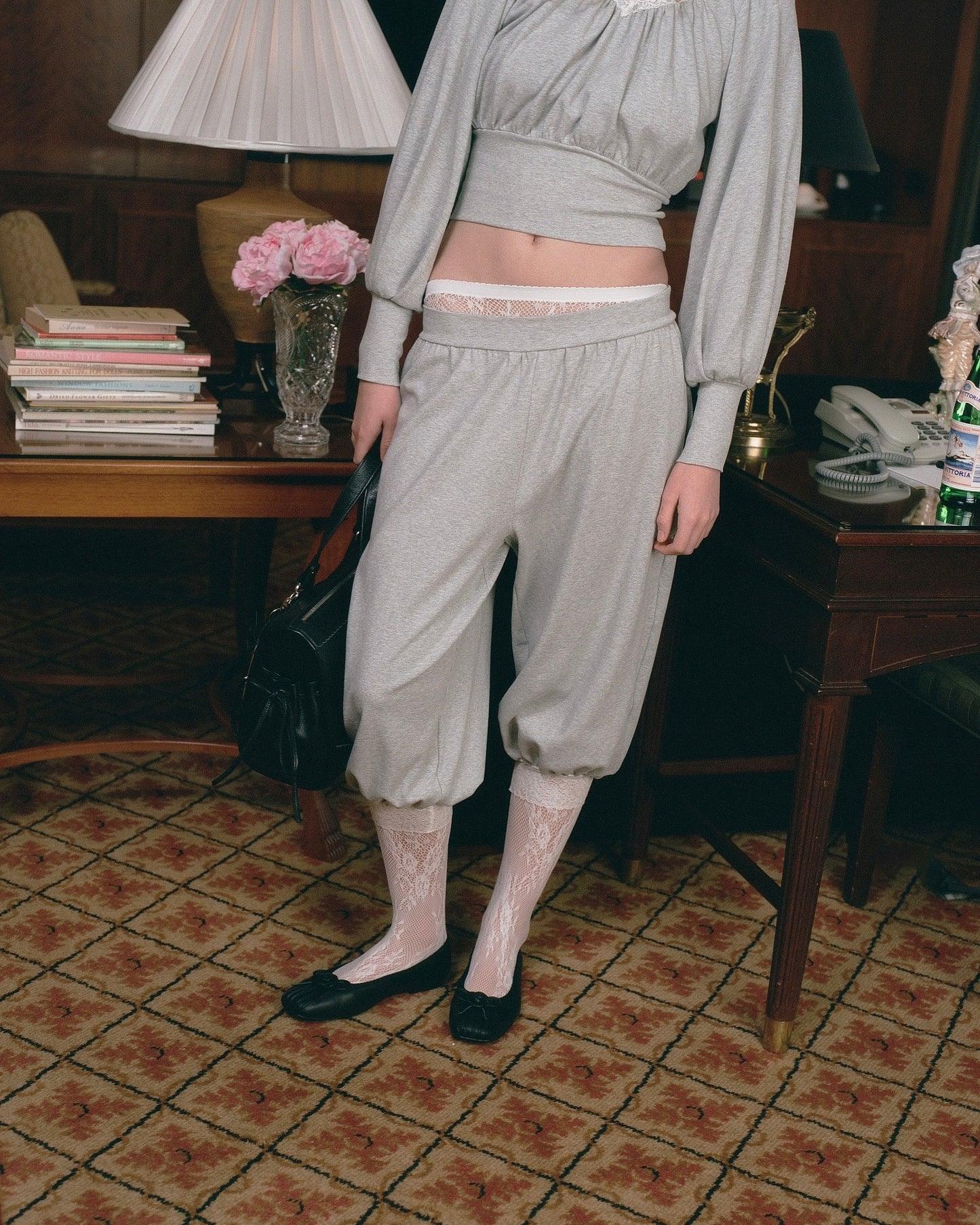 Blouson Capri Pant - Grey