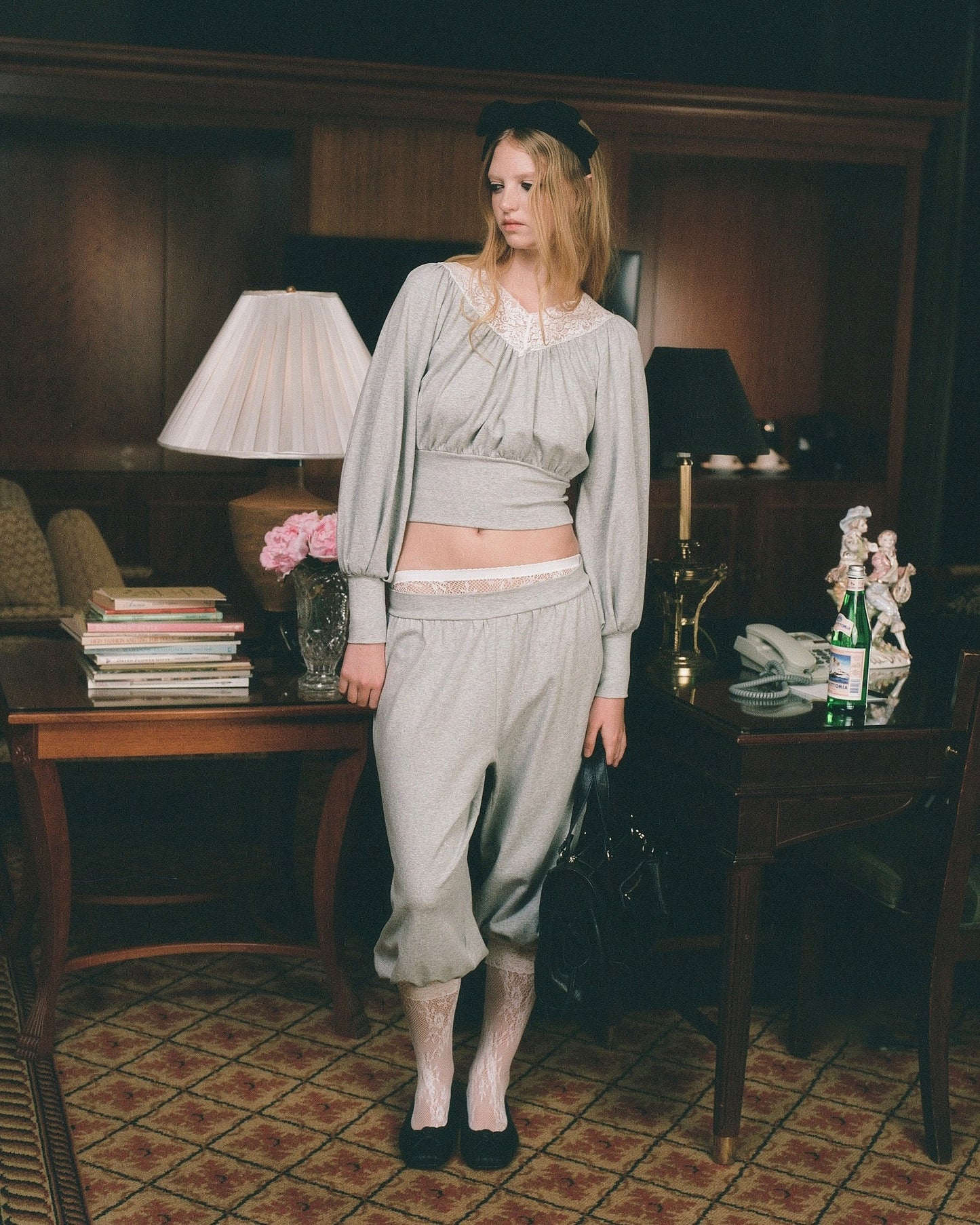 Blouson Capri Pant - Grey