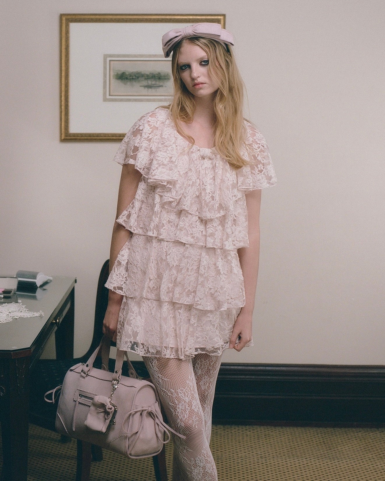 Delilah Bow Dress - Pink