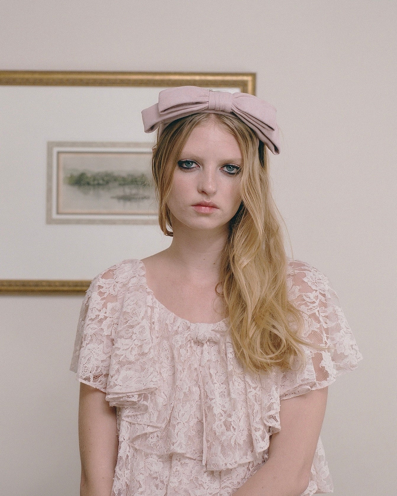 Big Bow Headband - Pink Suede