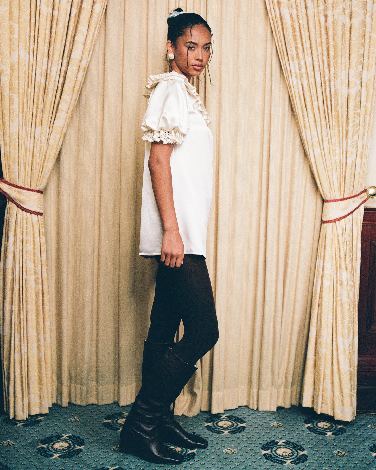 Lace Layer Soirée Dress - Frost