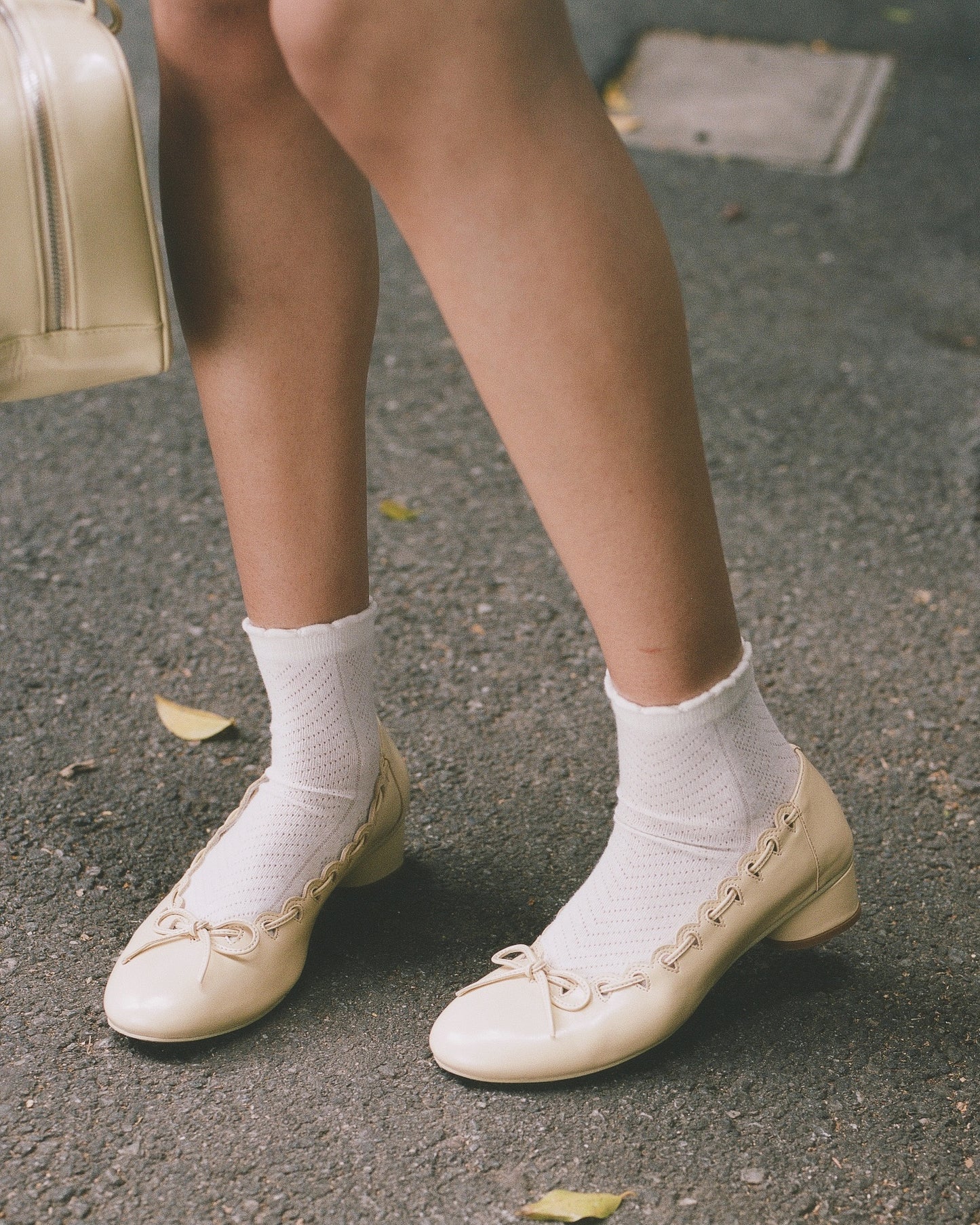 Ribbon Stitch Ballet Pumps - Daffodil