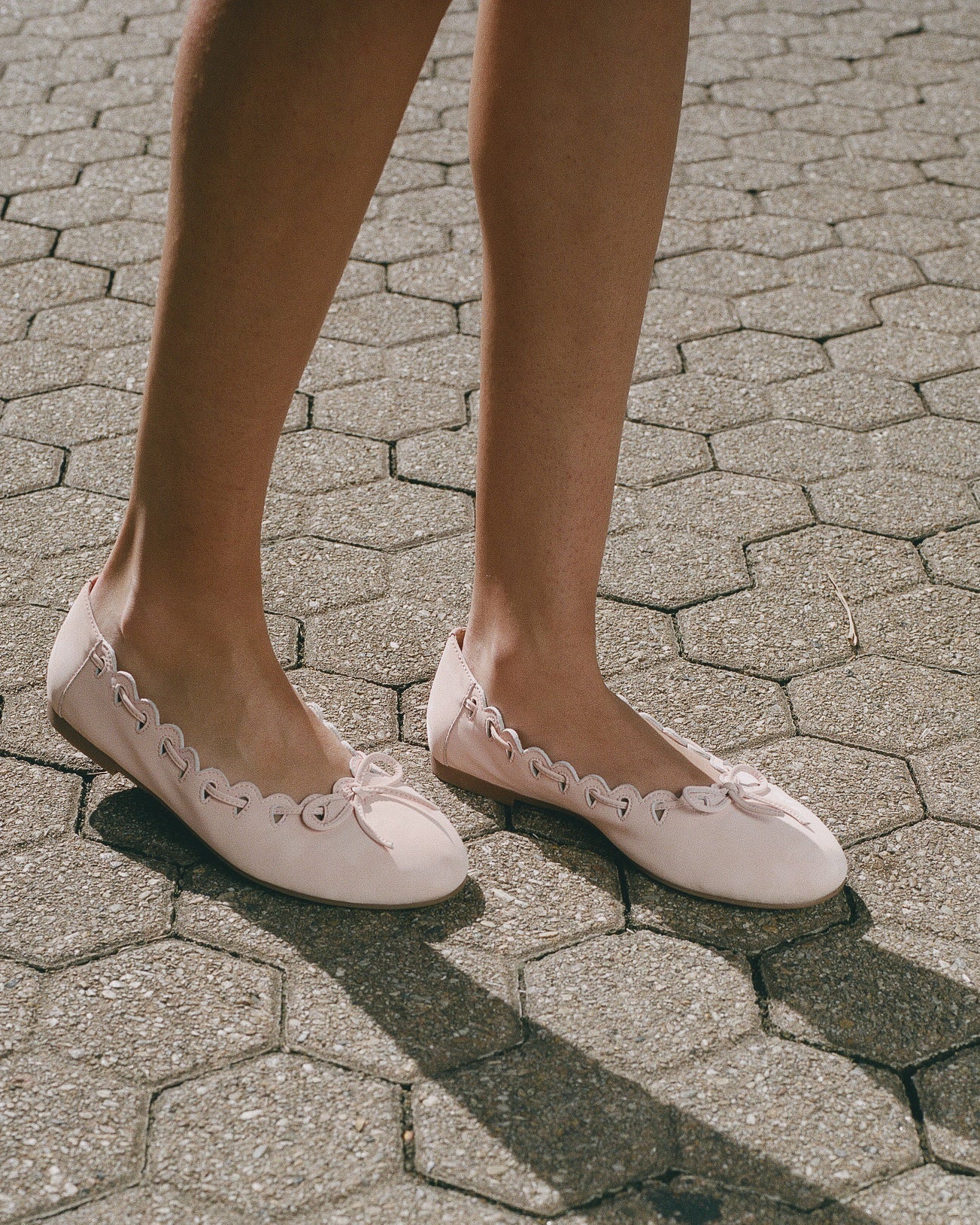 Ribbon Stitch Ballet Flats - Rose Veil