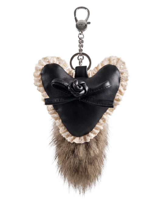 Chalet Heart Tail Keychain - Sepia Fur