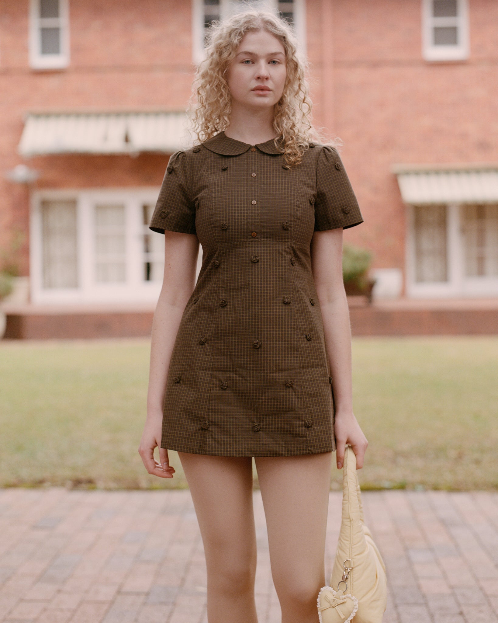 Rosette Check Mini Dress - Ivy Check
