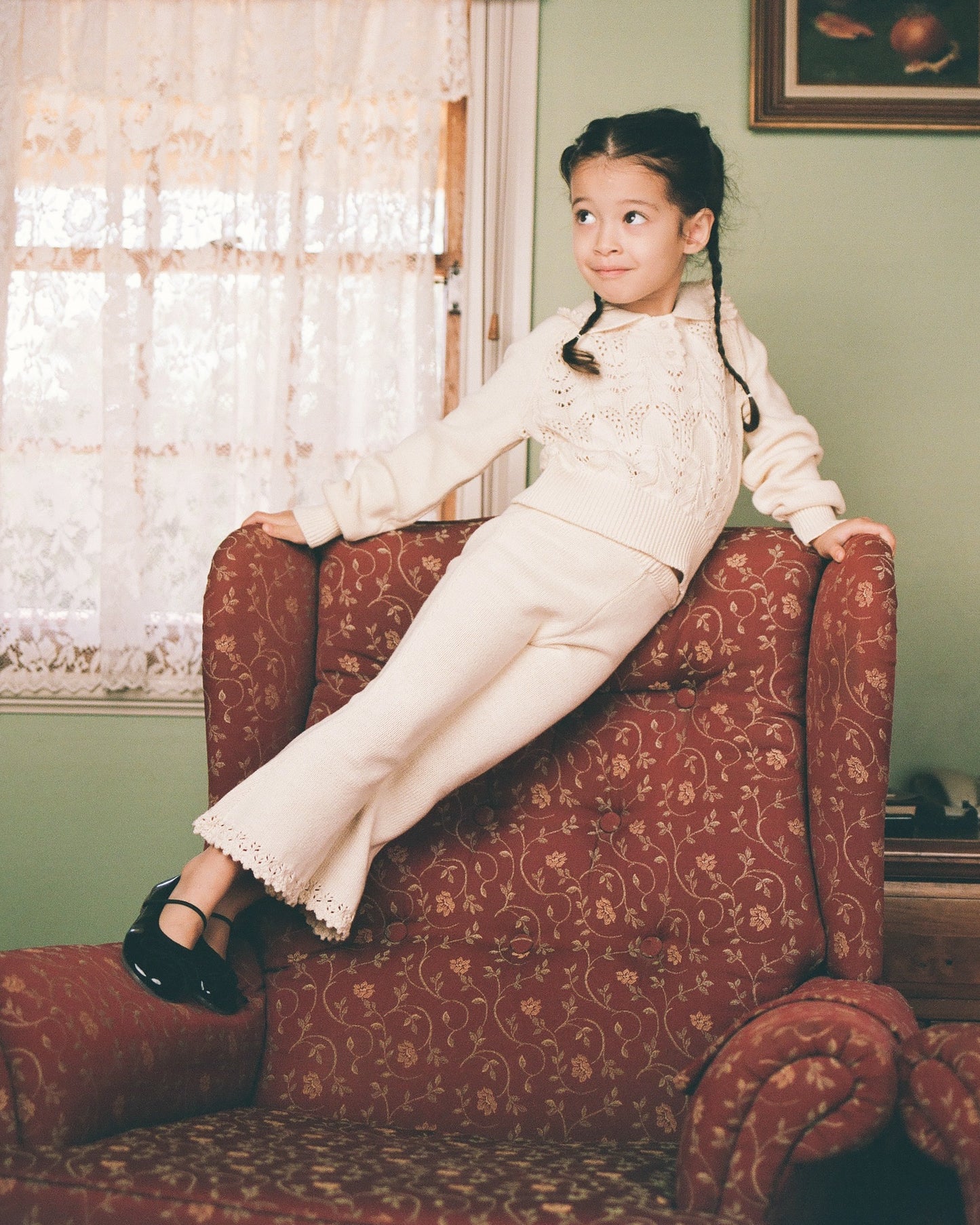 Mini Lace Knit Pant - Porcelain