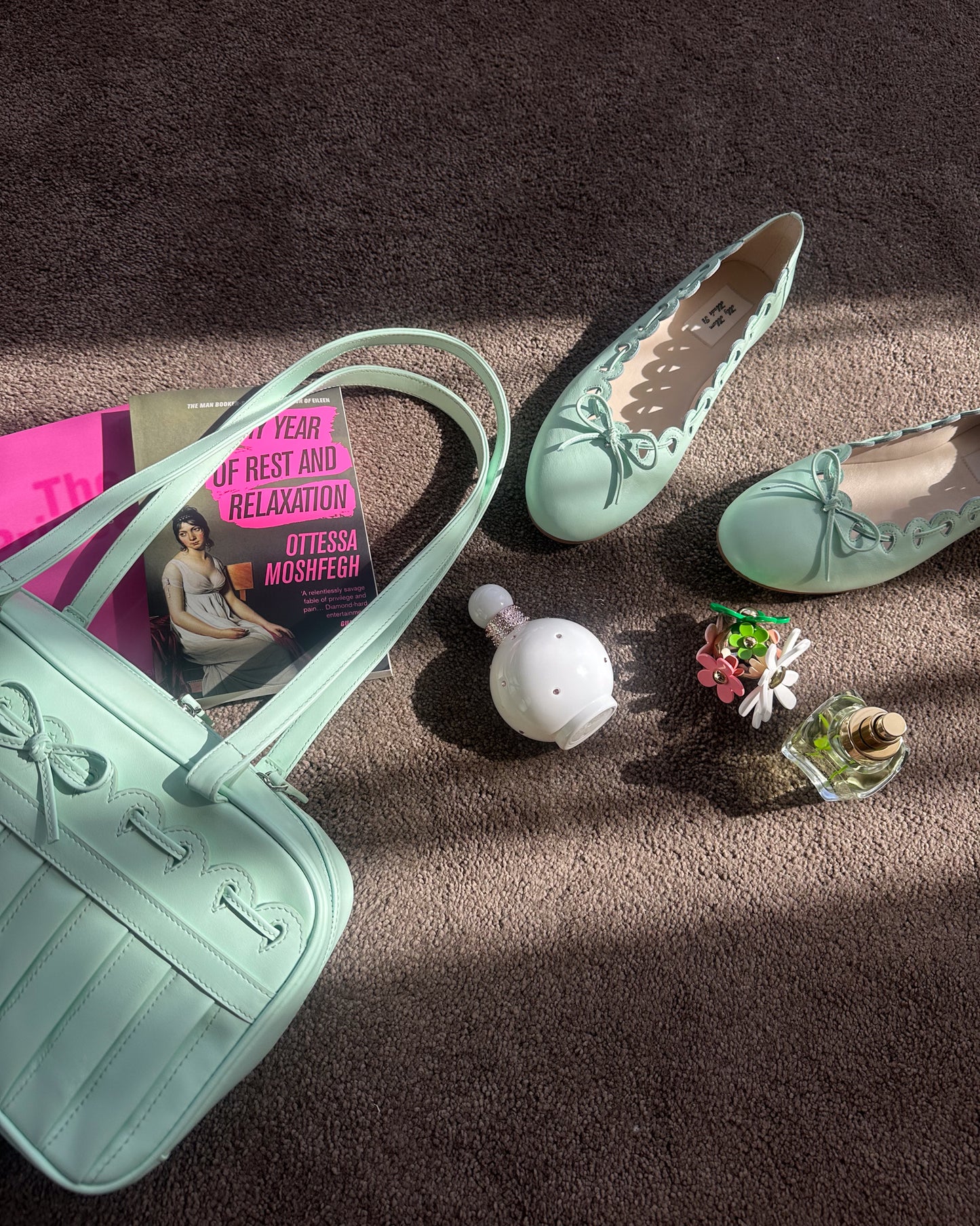 Ribbon Stitch Ballet Flats - Mint