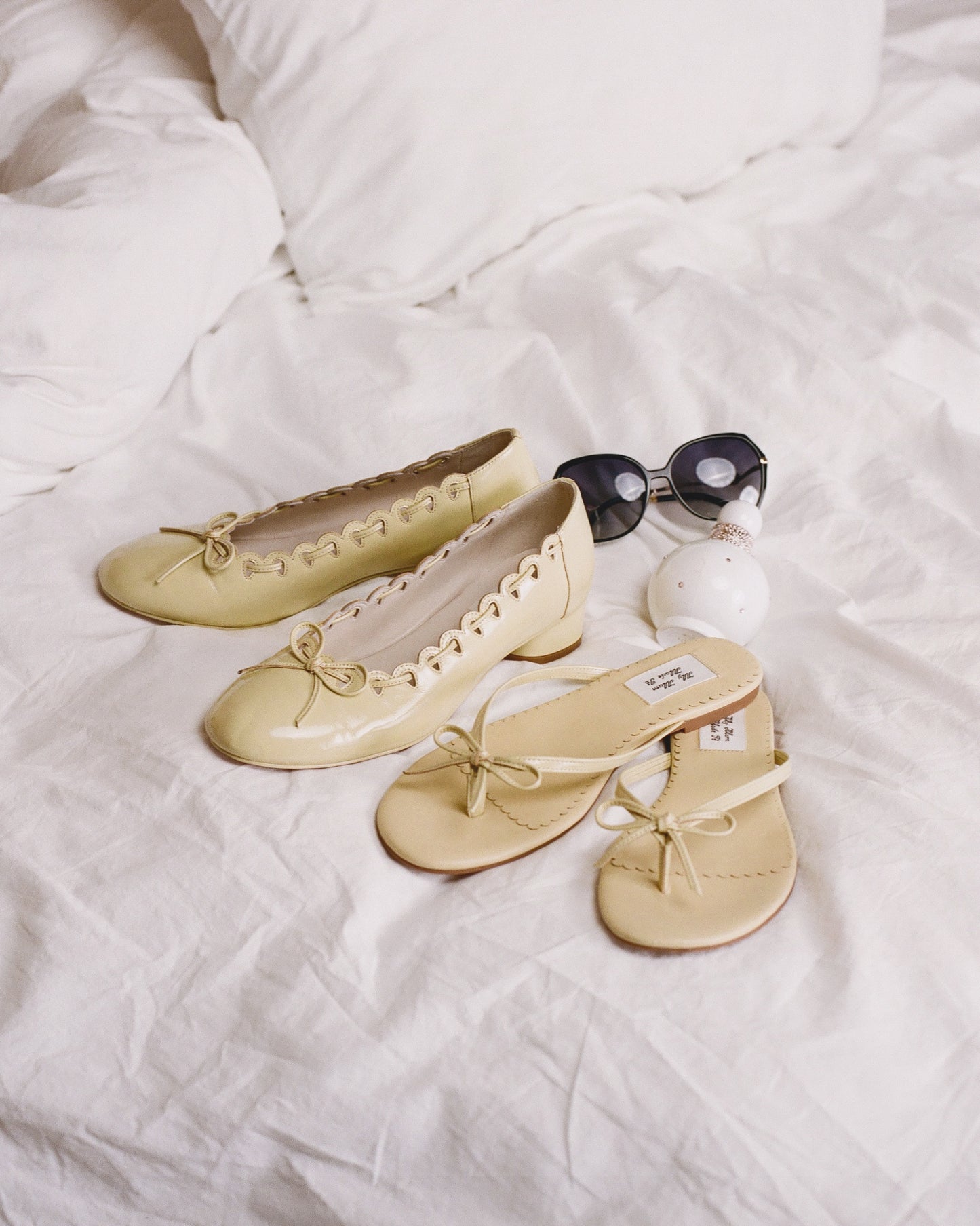 Ribbon Stitch Ballet Pumps - Daffodil