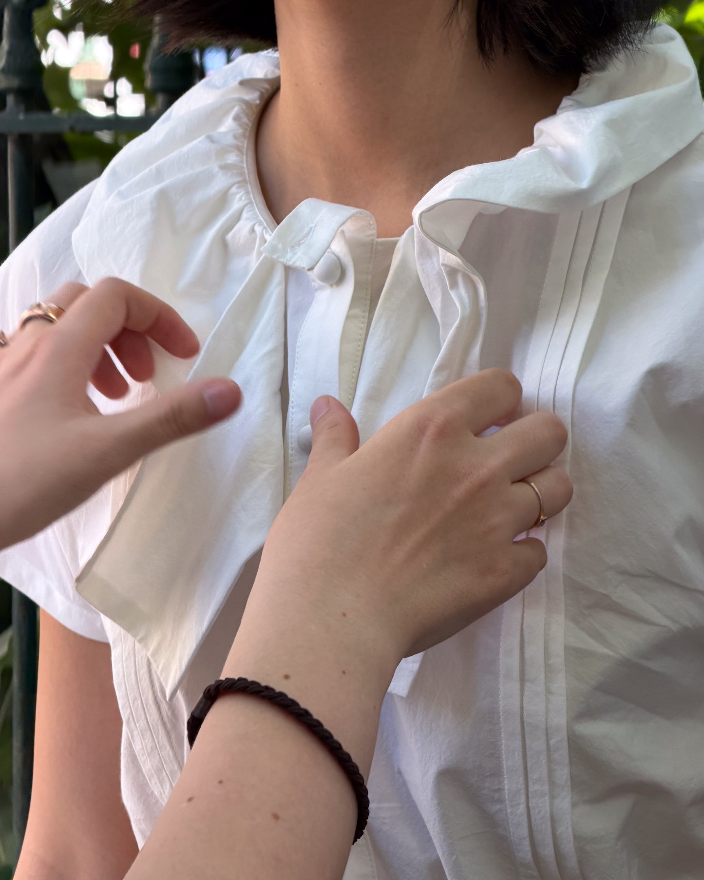 Sail Collar Top - White