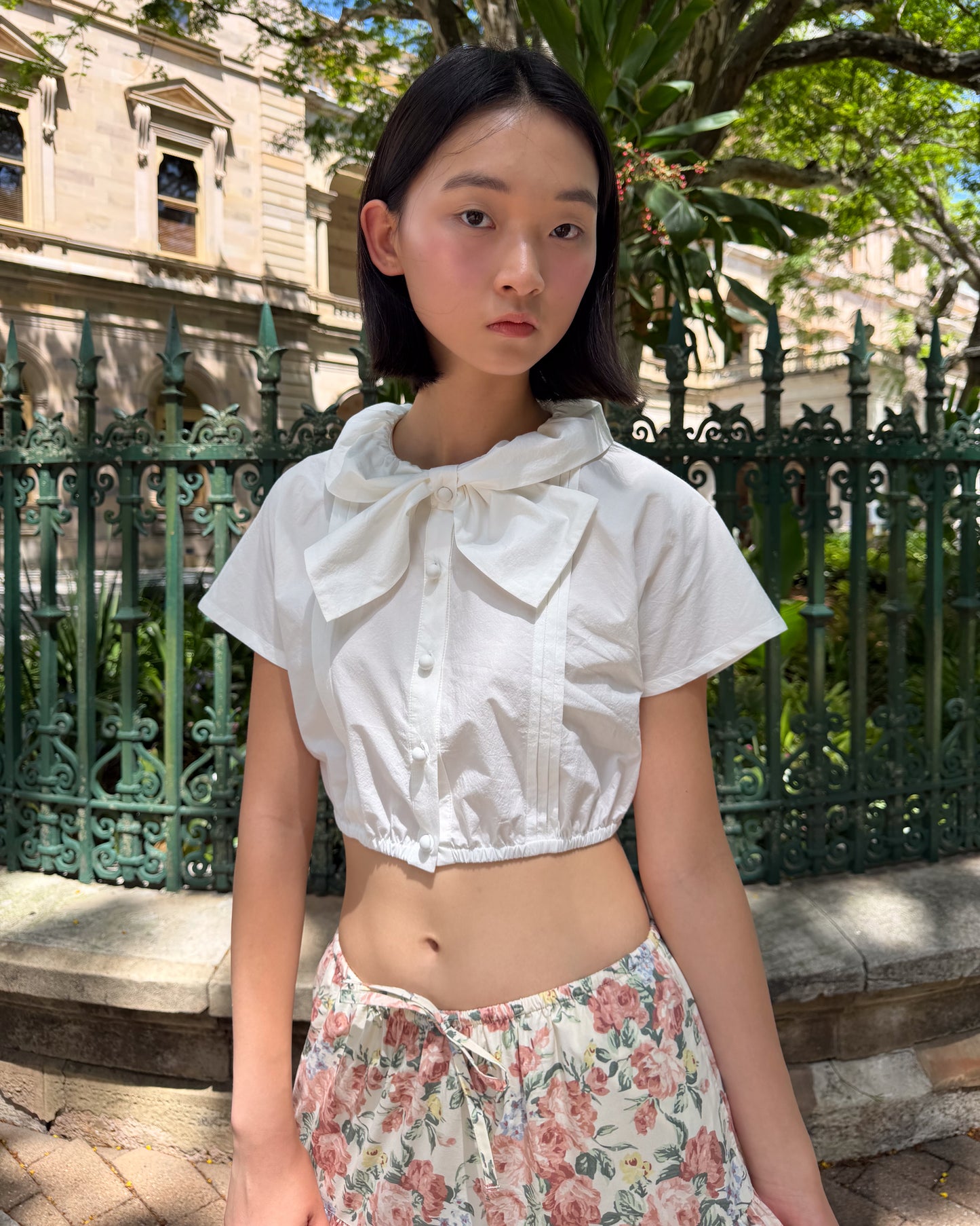 Sail Collar Top - White