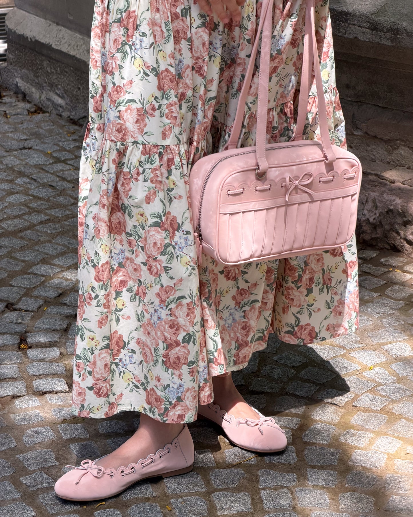 Ribbon Stitch Ballet Flats - Rose Veil