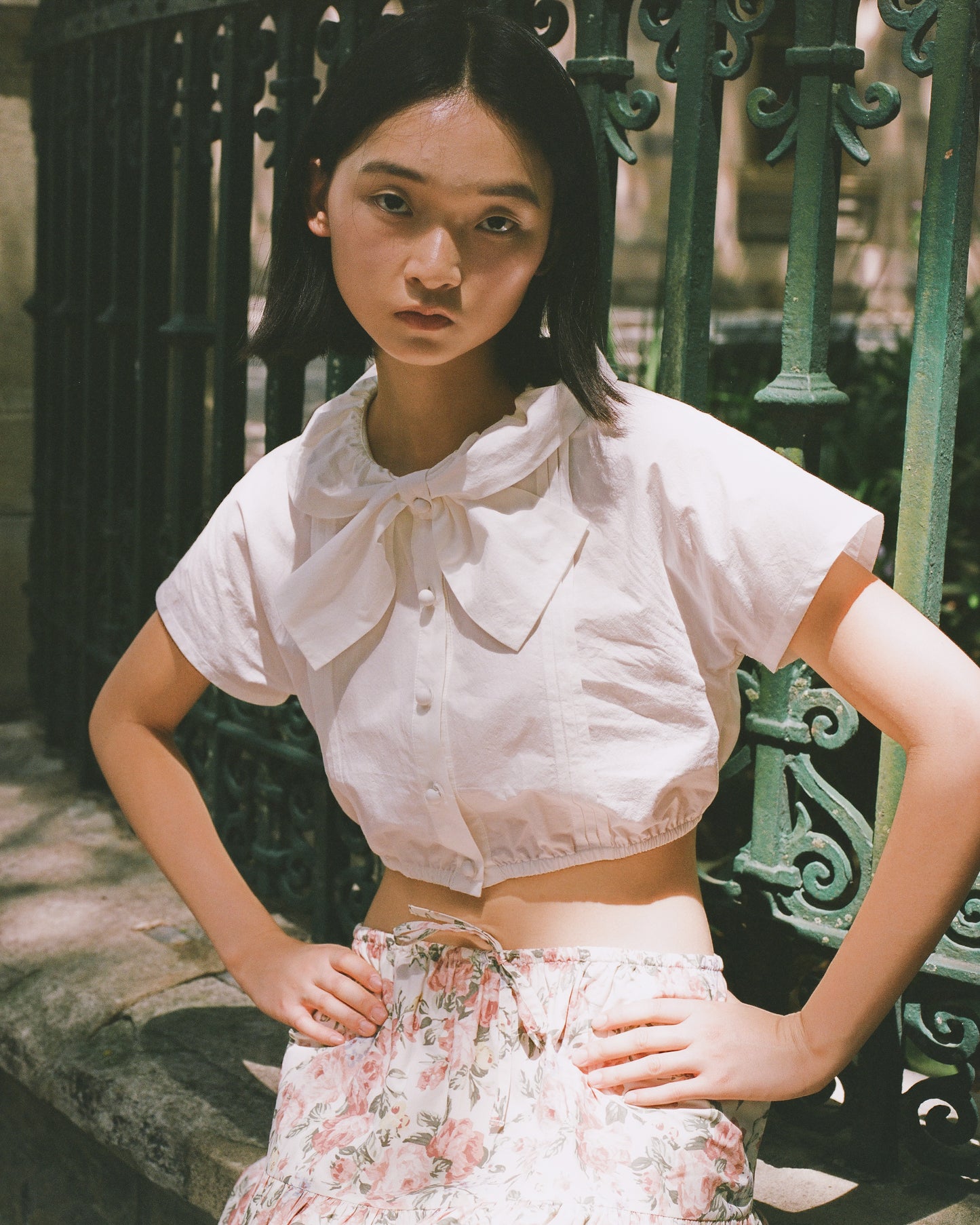Sail Collar Top - White