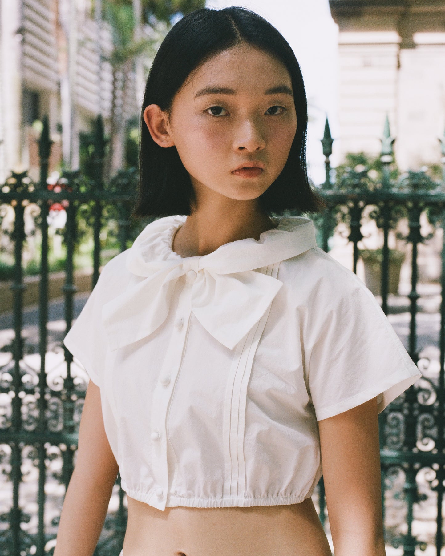 Sail Collar Top - White
