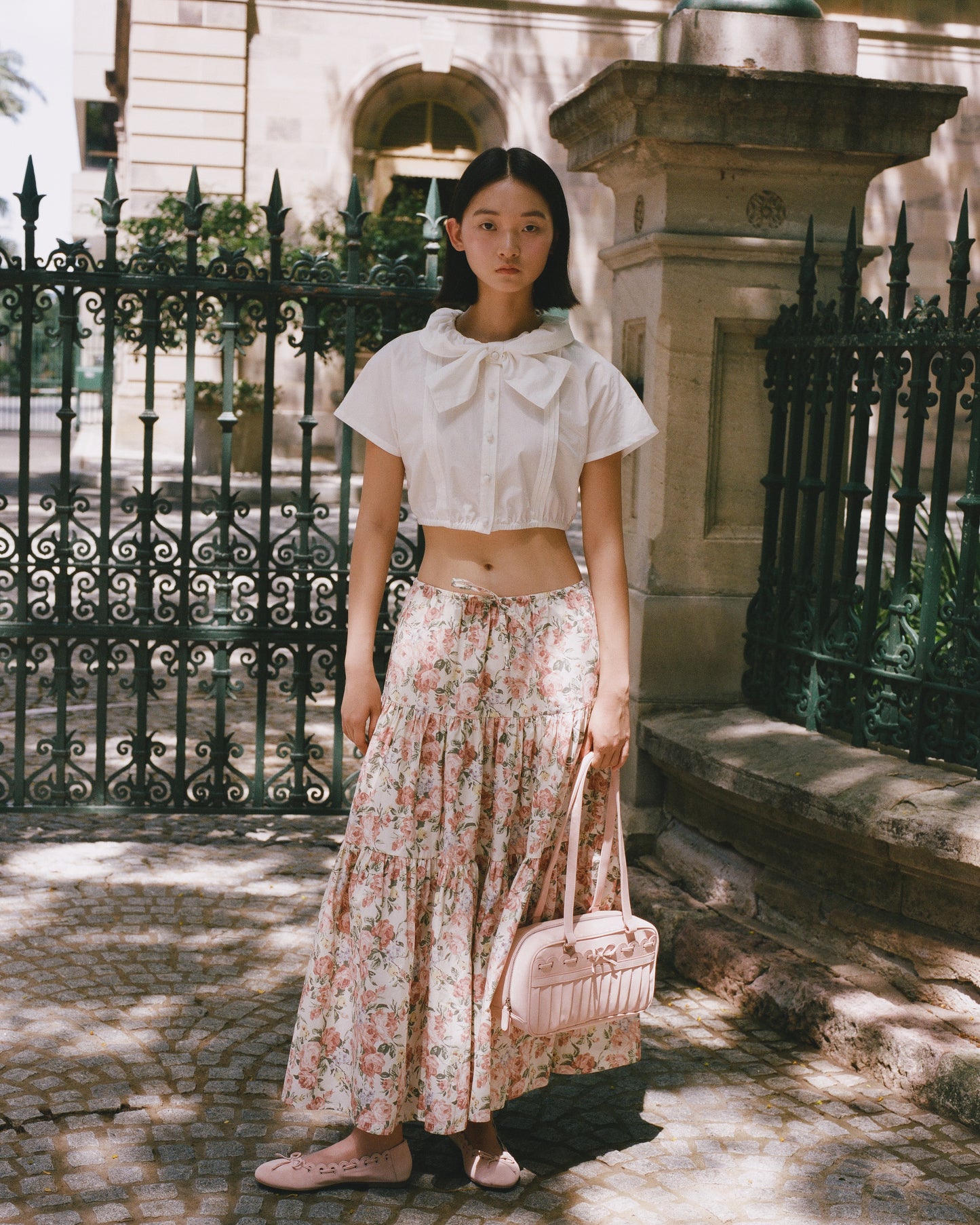 Ribbon Stitch Ballet Flats - Rose Veil