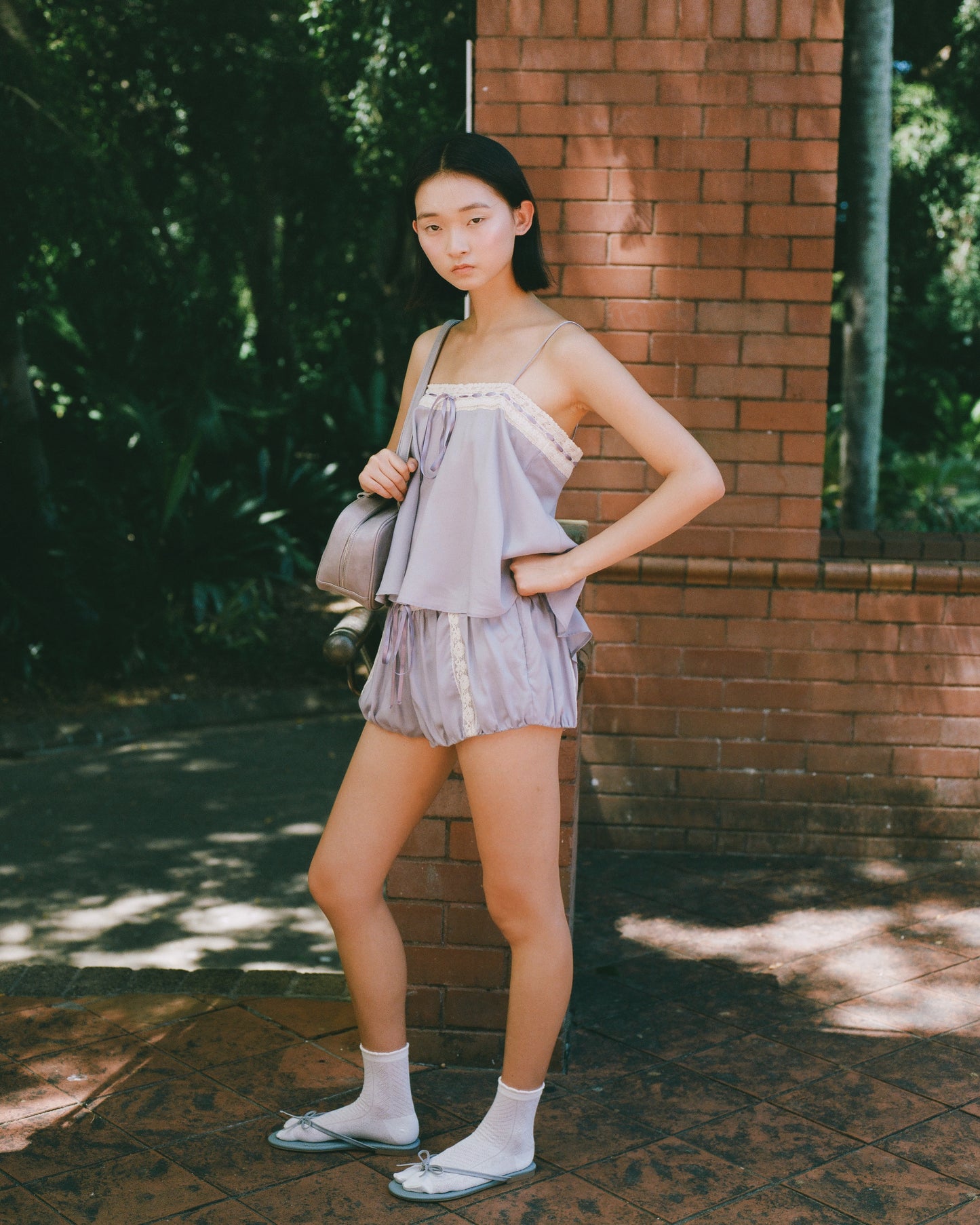 Ribbon Stitch Flip Flops - Wisteria