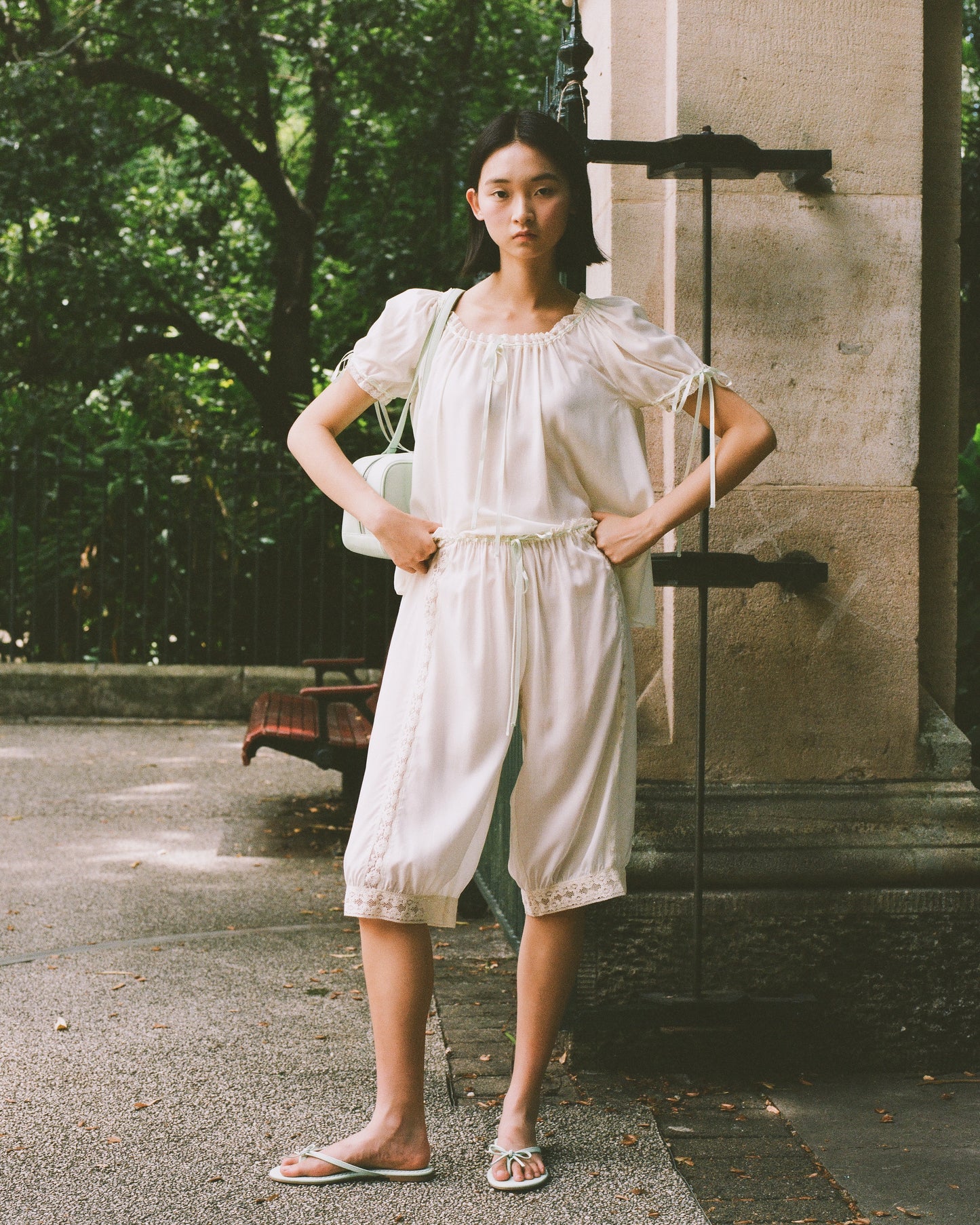 Aurelie Bloom Pants - Vintage White