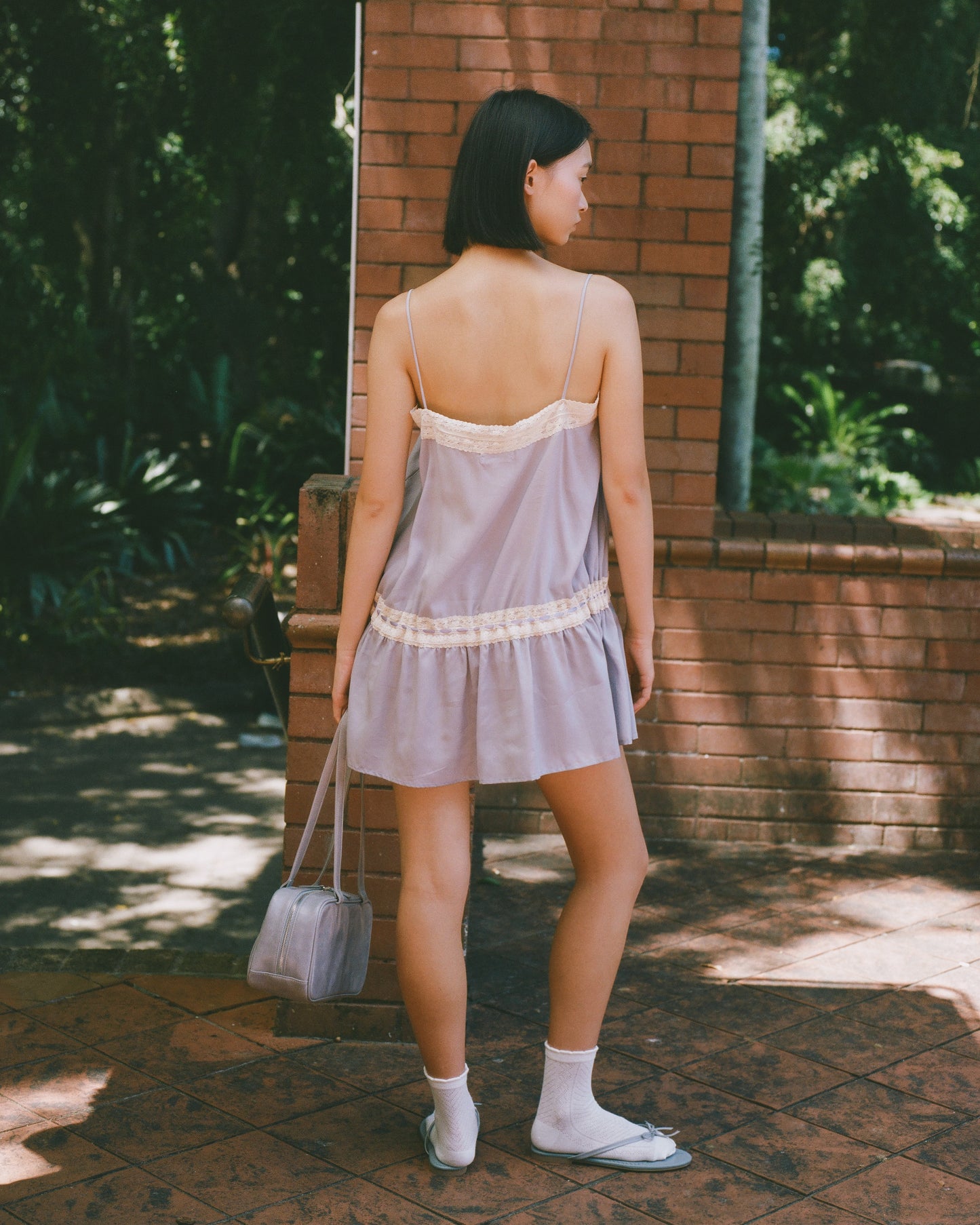 Lace Ribbon Dress - Wisteria