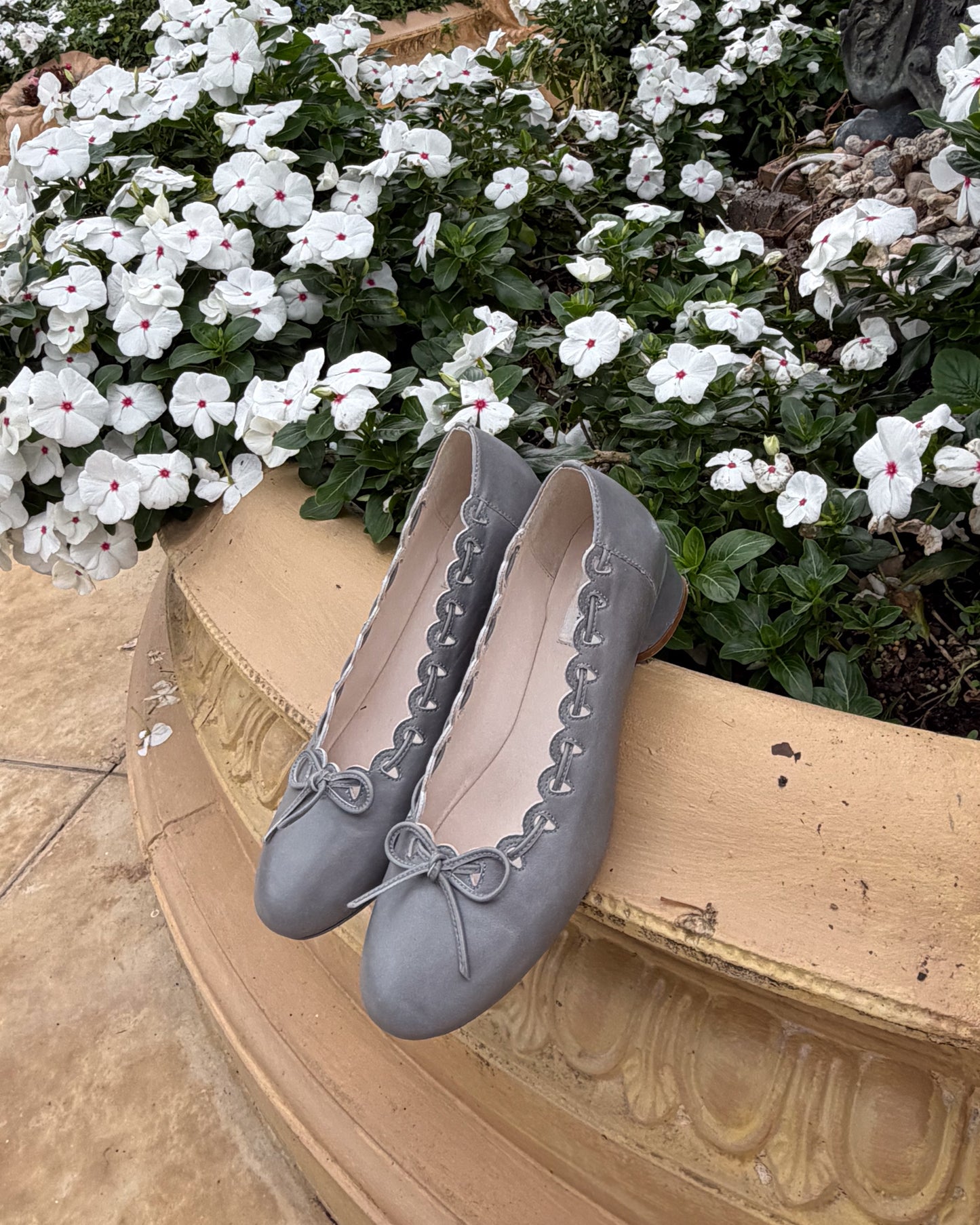 Ribbon Stitch Ballet Pumps - Wisteria