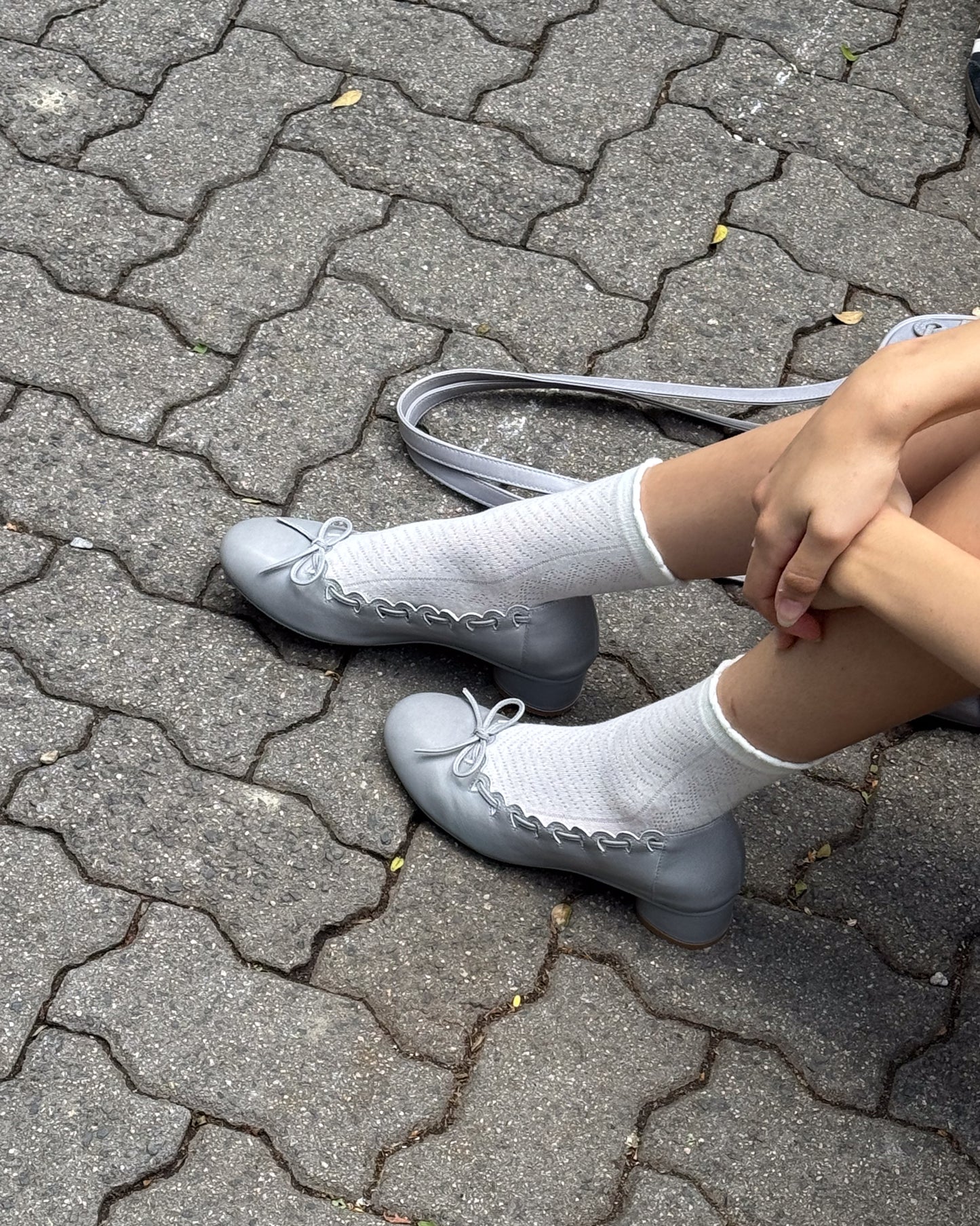 Ribbon Stitch Ballet Pumps - Wisteria