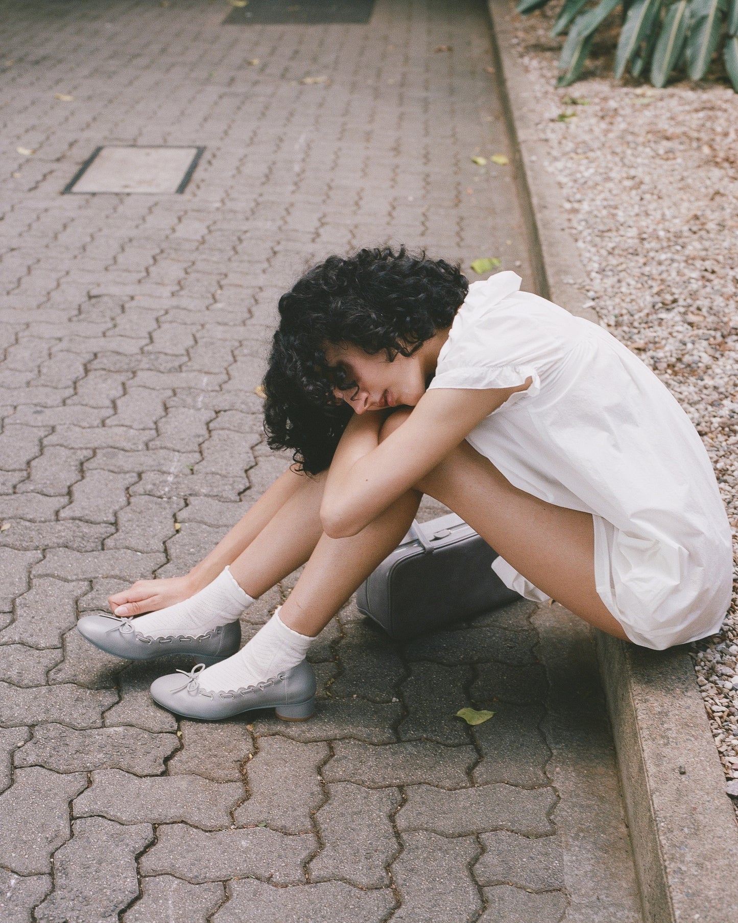Ribbon Stitch Ballet Pumps - Wisteria