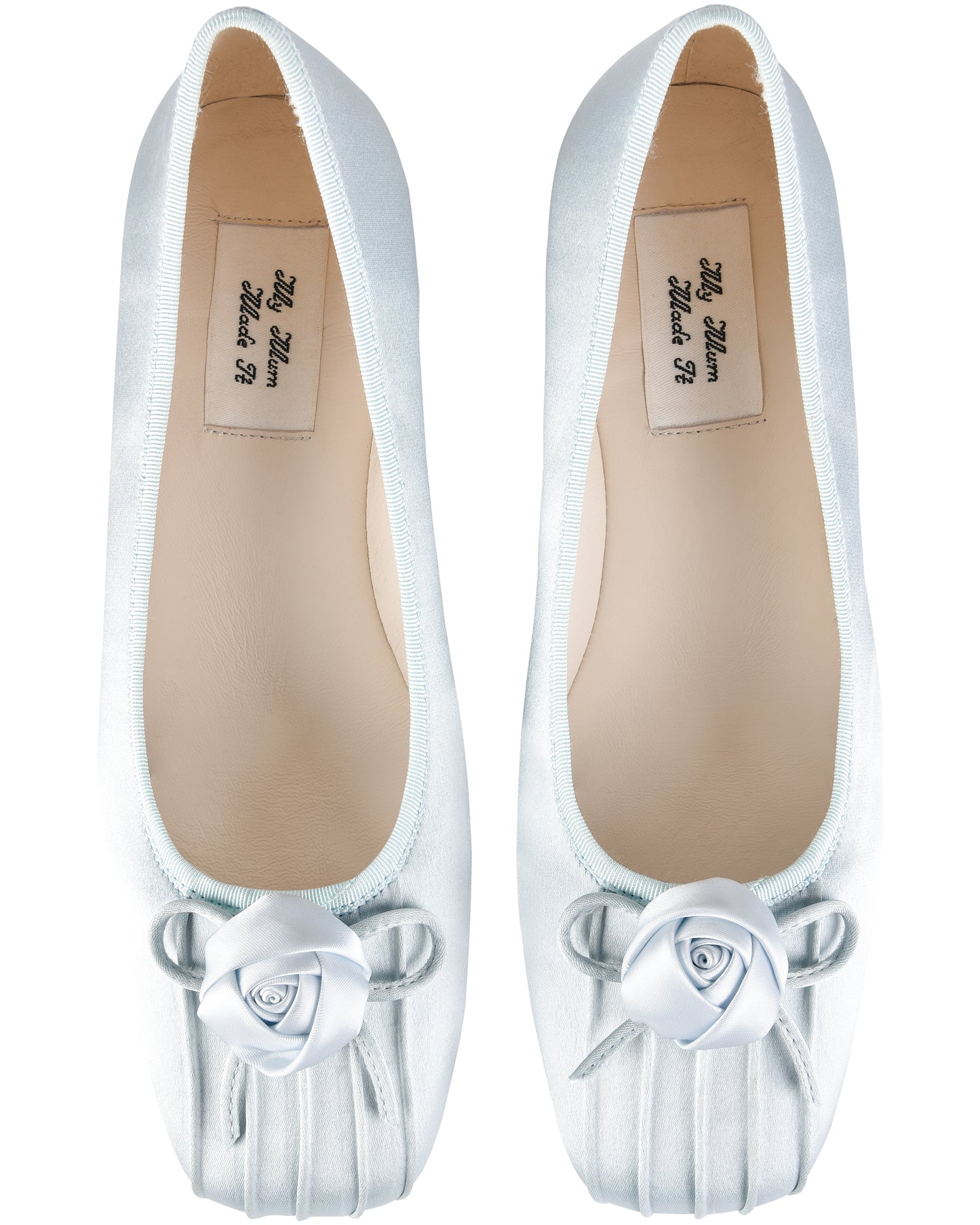 Rosette Silk Ballet Pumps - Bluewishes