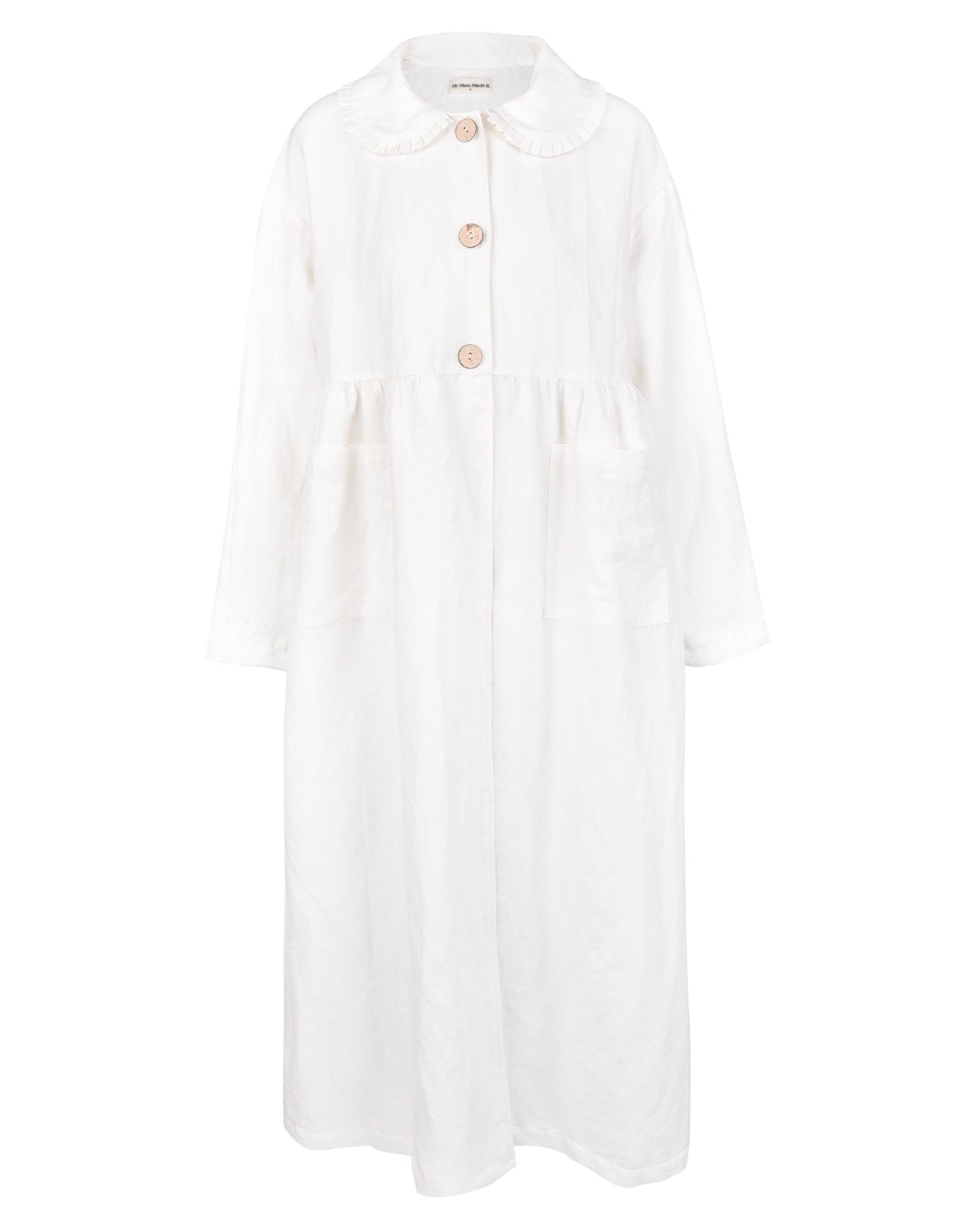 Nina Linen Trench Coat - White