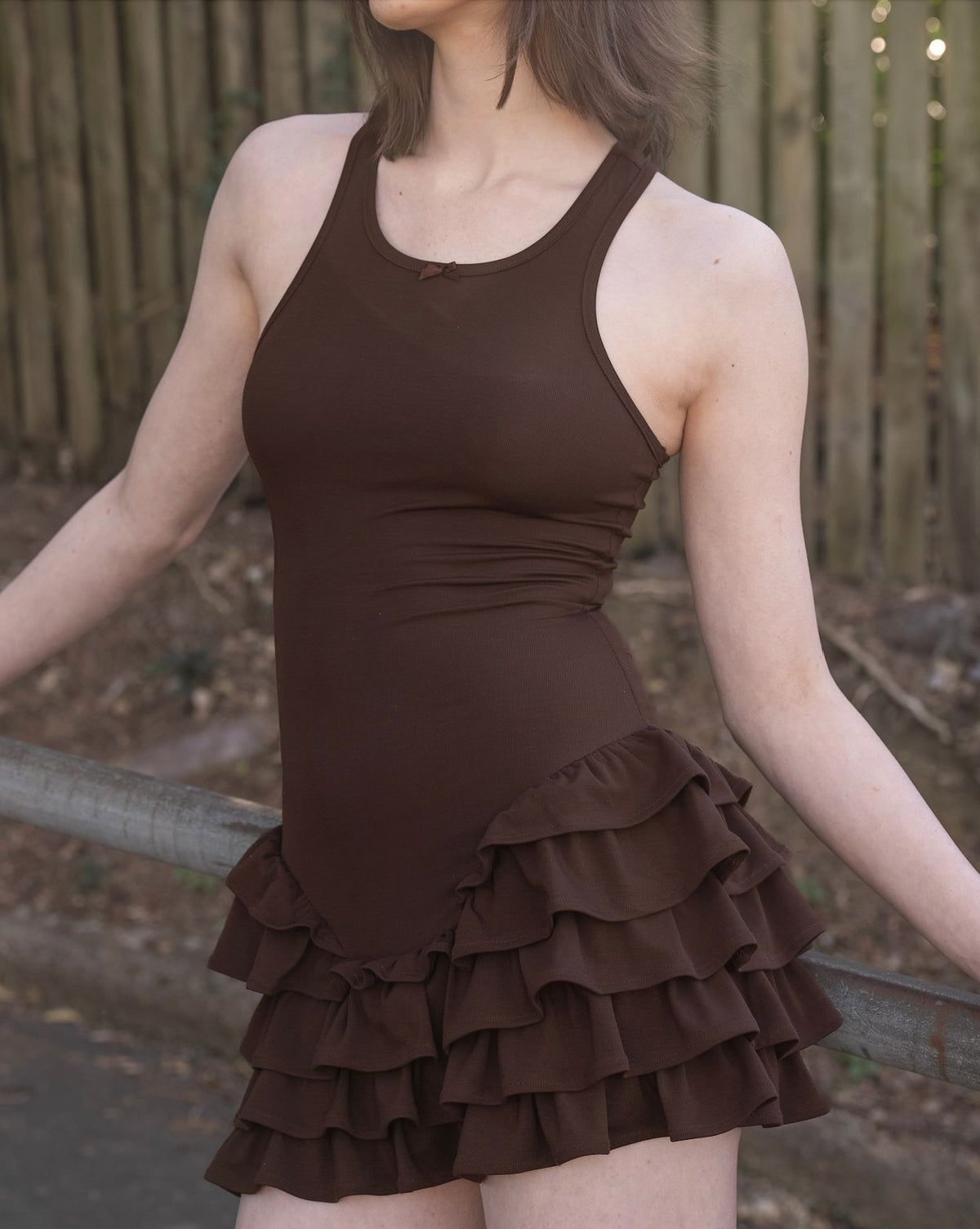 Frill Tank Dress - Dirt