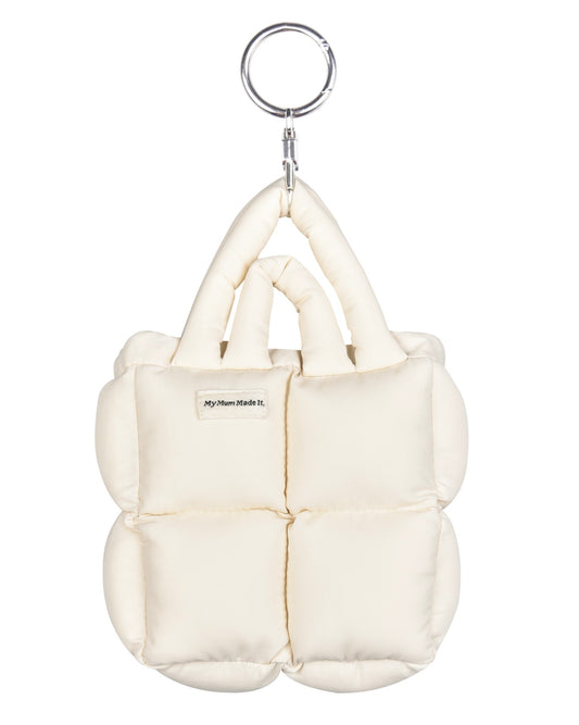 Puffer Mini Keychain Bag - Cream