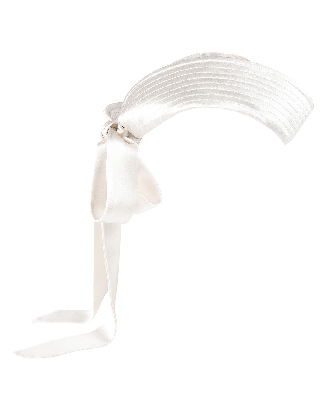 Tie Sailor Hat - White Satin
