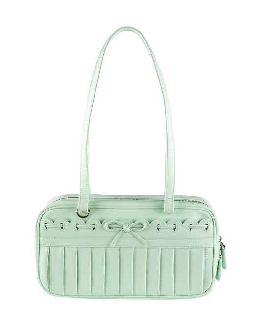 Ribbon Stitch Shoulder Bag - Mint