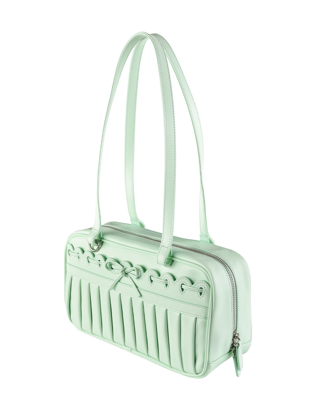Ribbon Stitch Shoulder Bag - Mint