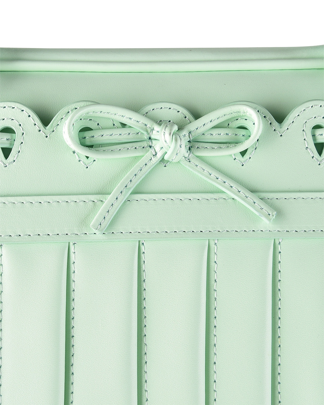 Ribbon Stitch Shoulder Bag - Mint