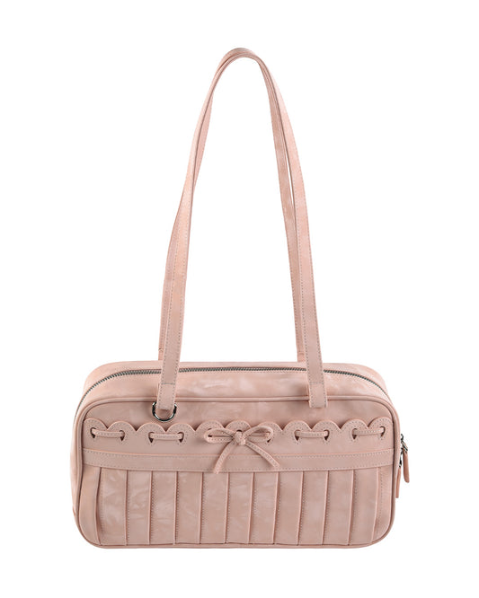 Ribbon Stitch Shoulder Bag - Rose Veil