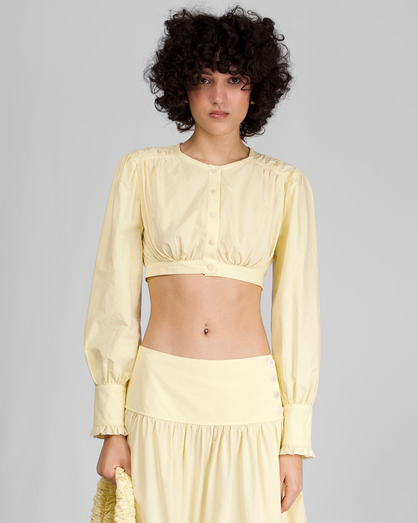 Cotton Gather Blouse - Citrine