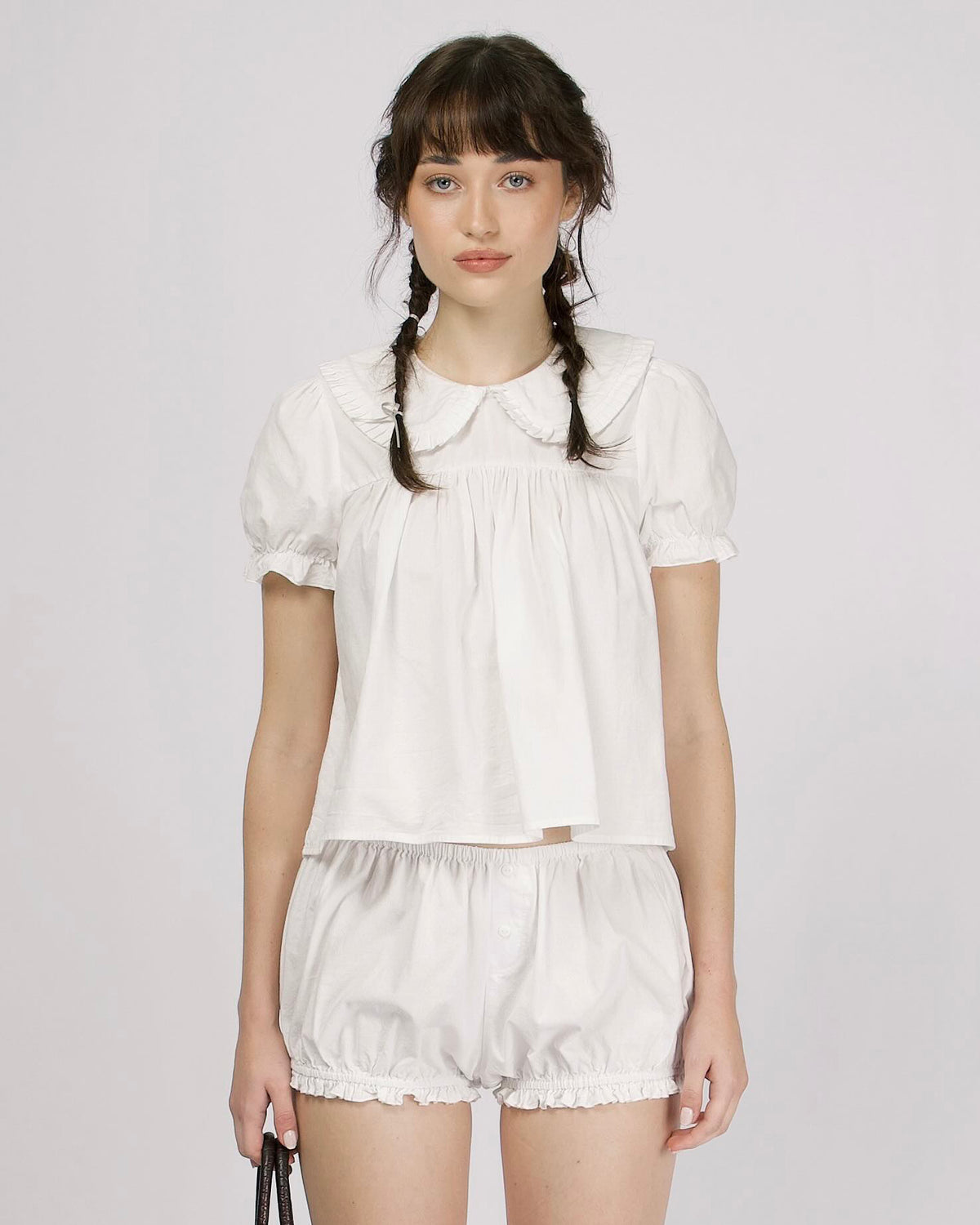 Babydoll Top - White Cotton