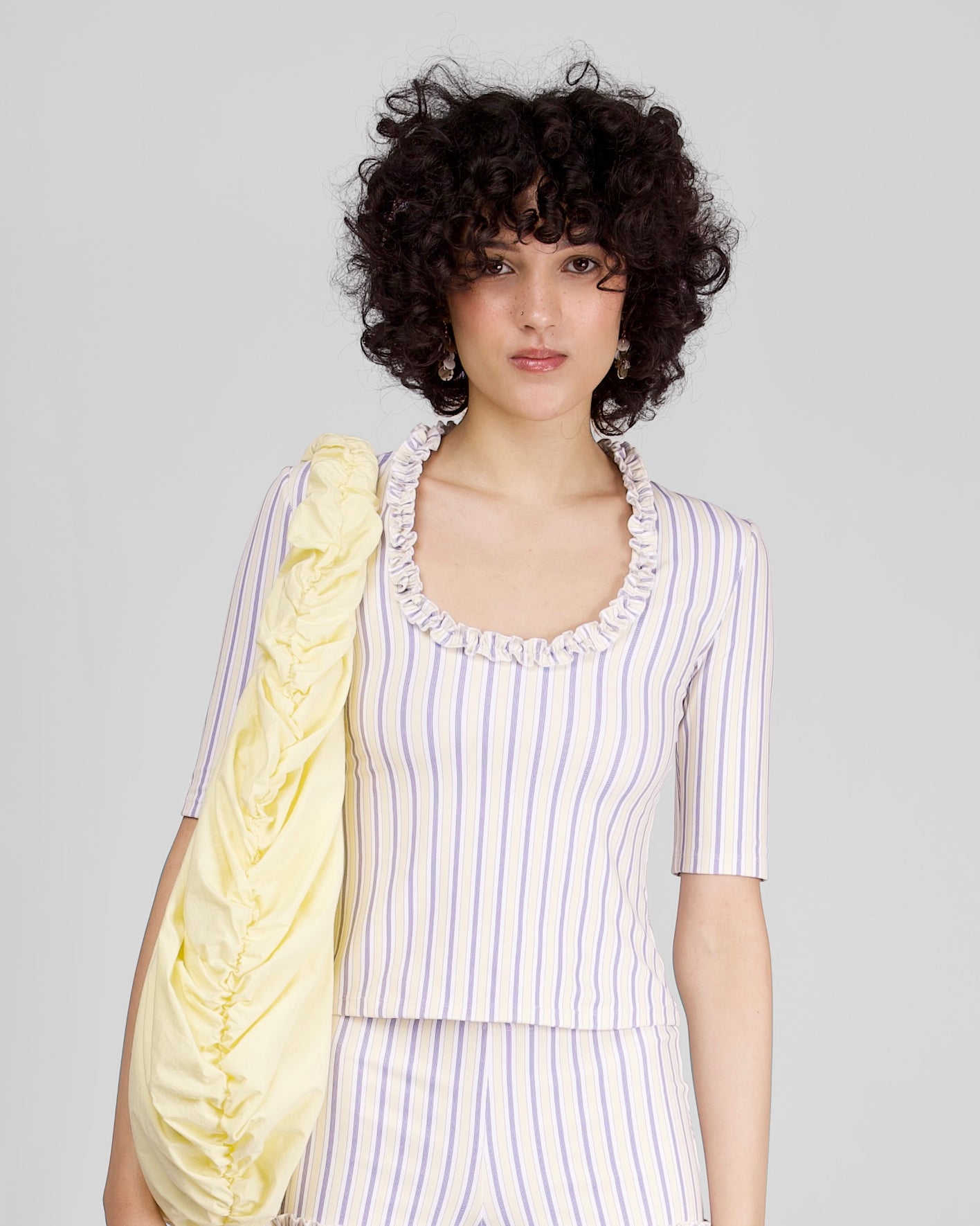 Ruffle Beach Top - Pacific Stripe